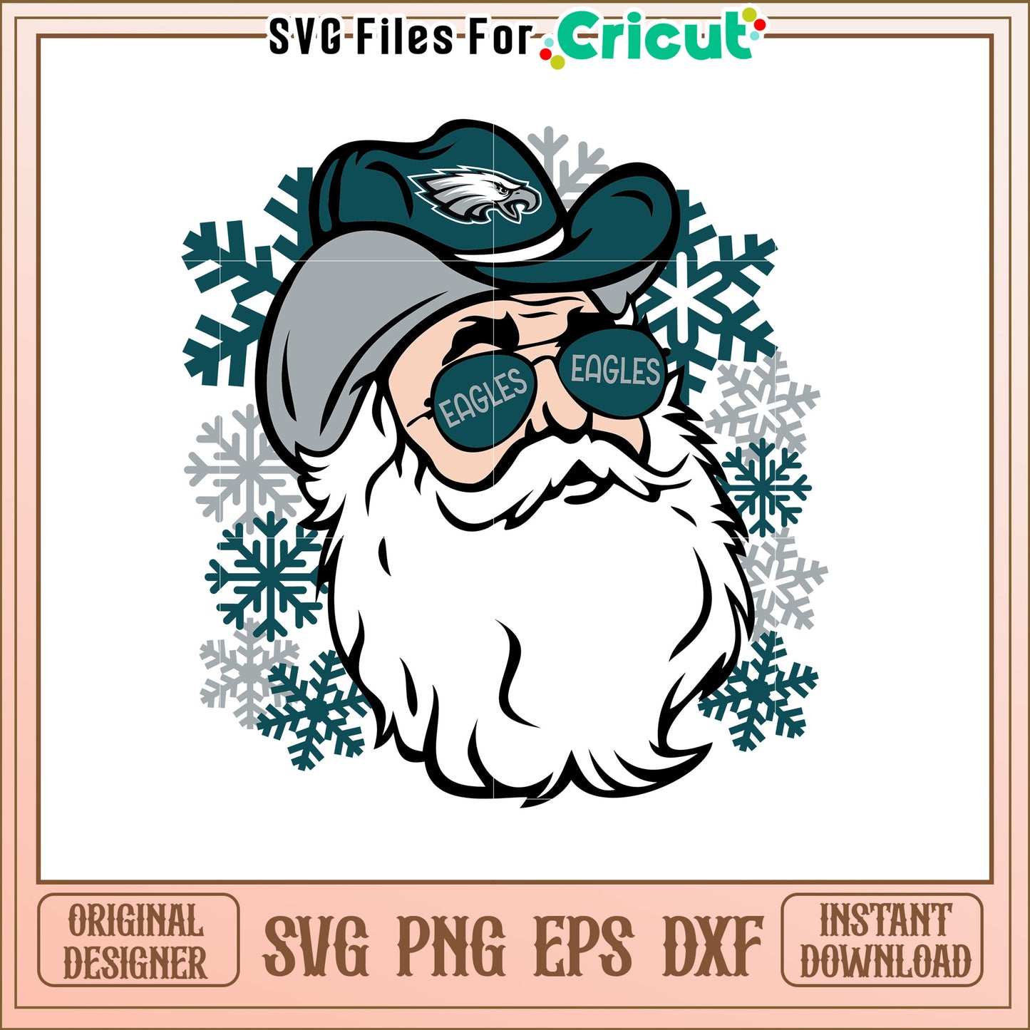 Eagles Santa SVG Design for Winter Decor Ideas