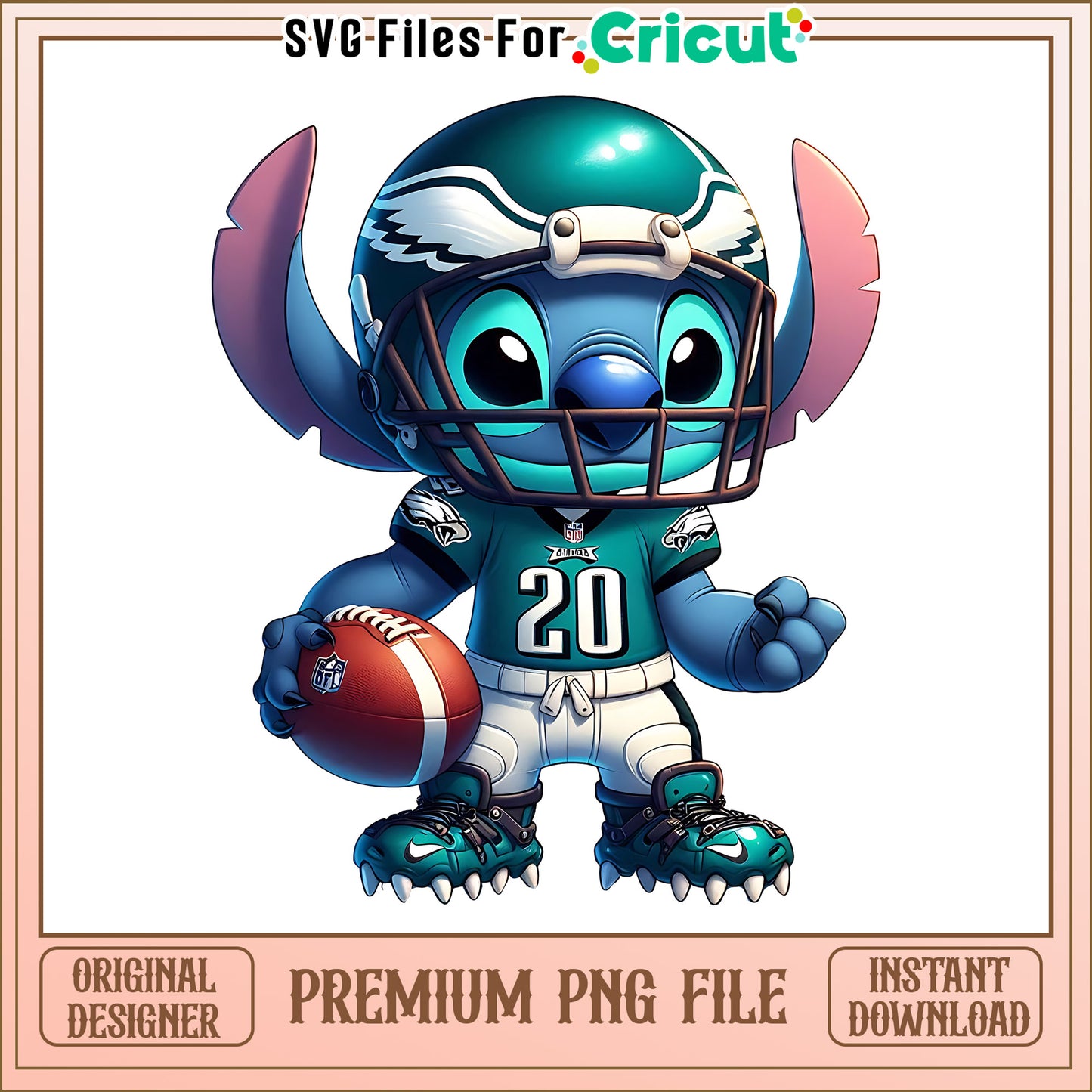 Eagles Stitch and rugby ball png, Philadelphia Eagles png, NFL png