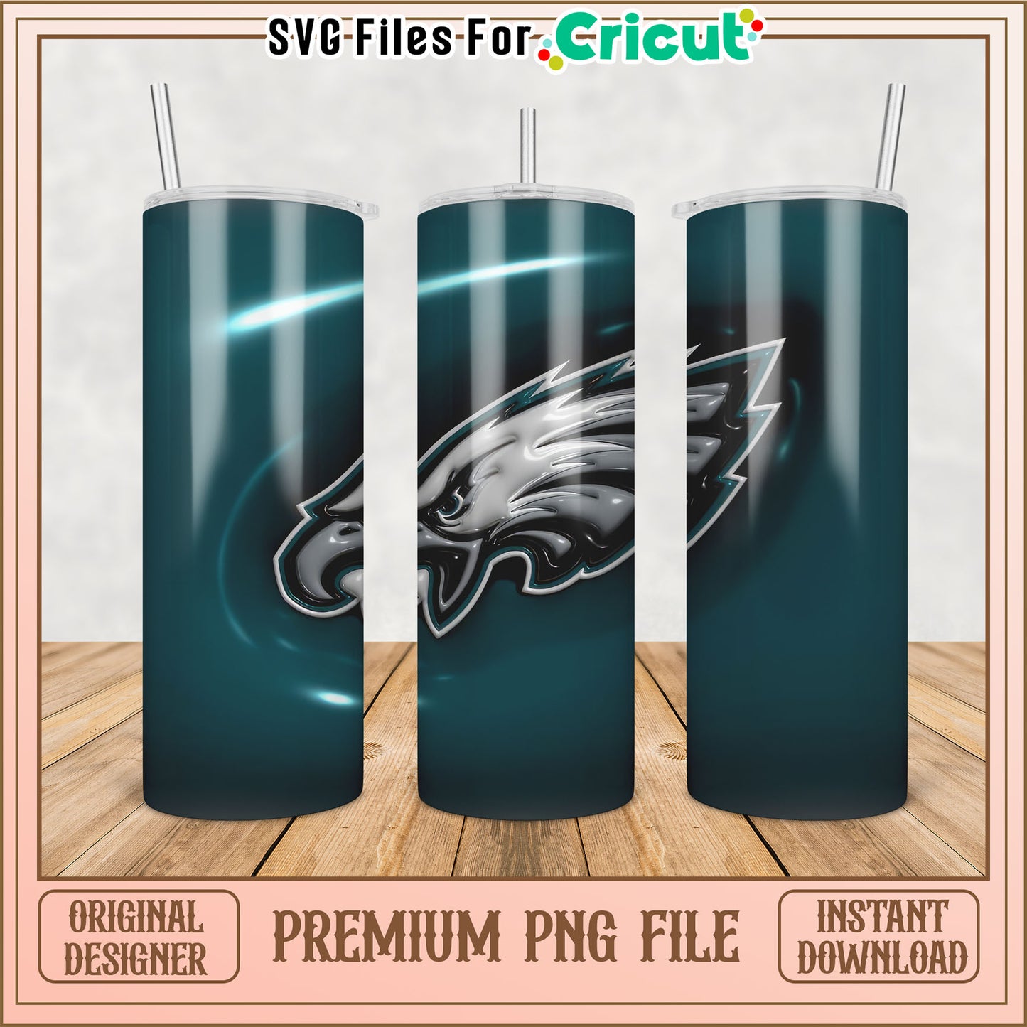 Eagles Tumbler PNG Design for Cricut Instant Download File