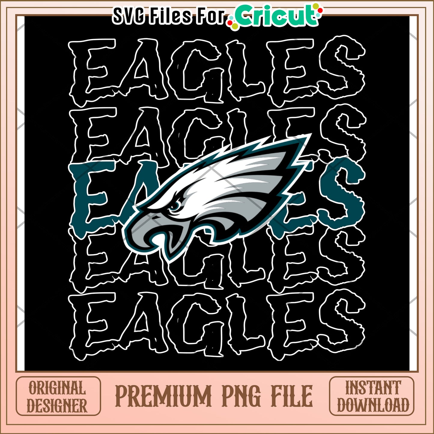 Eagles logo design for Cricut projects, premium PNG file download