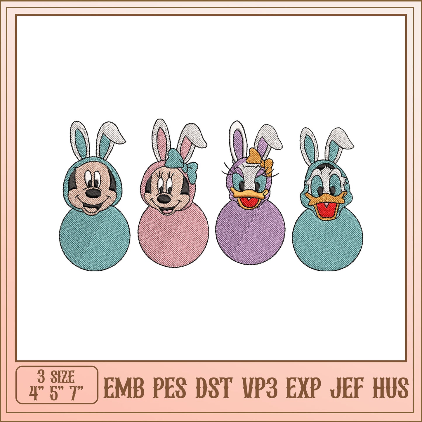 Easter Bunny Mickey Embroidery Design