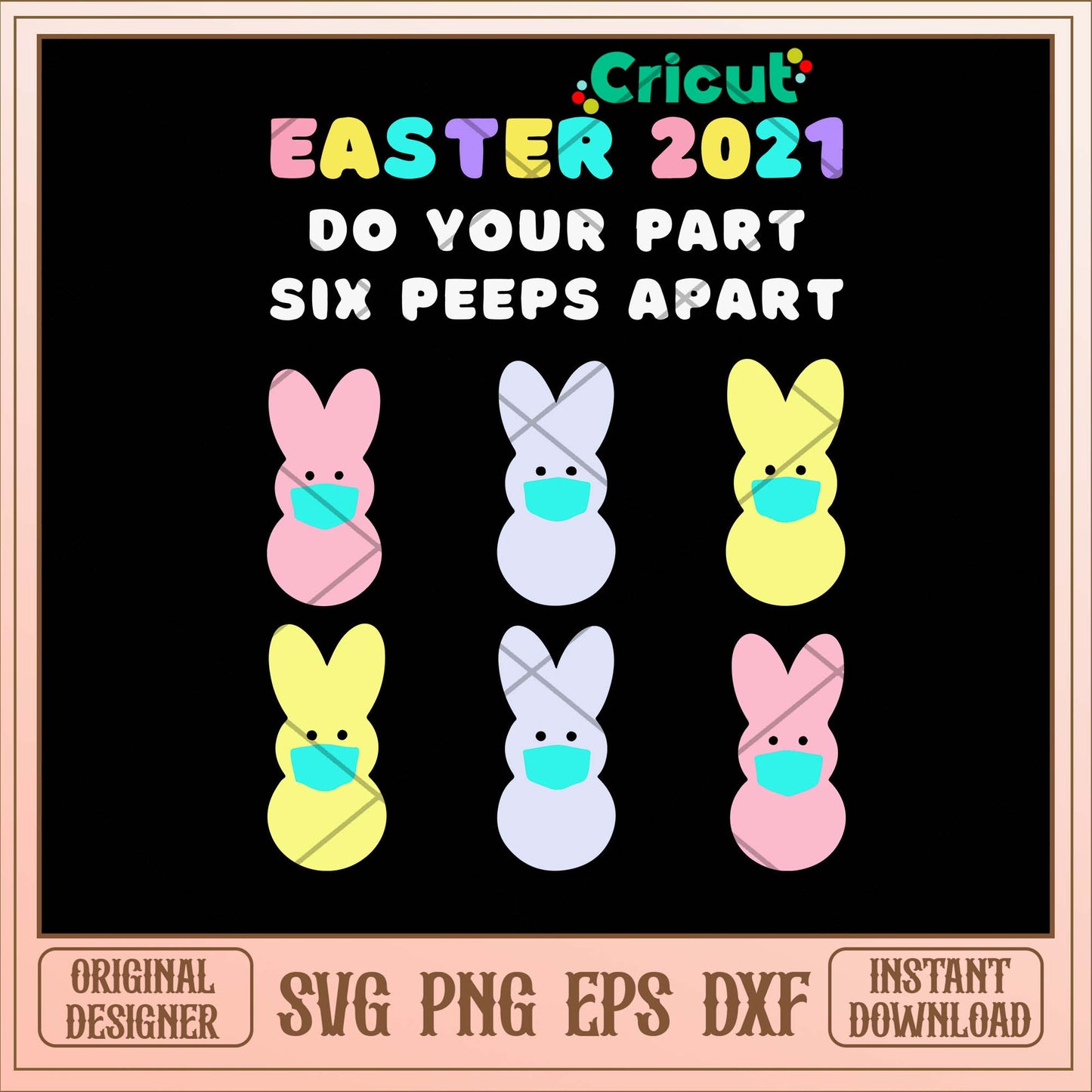 Easter Bunny Peeps Face Mask Quarantine Svg