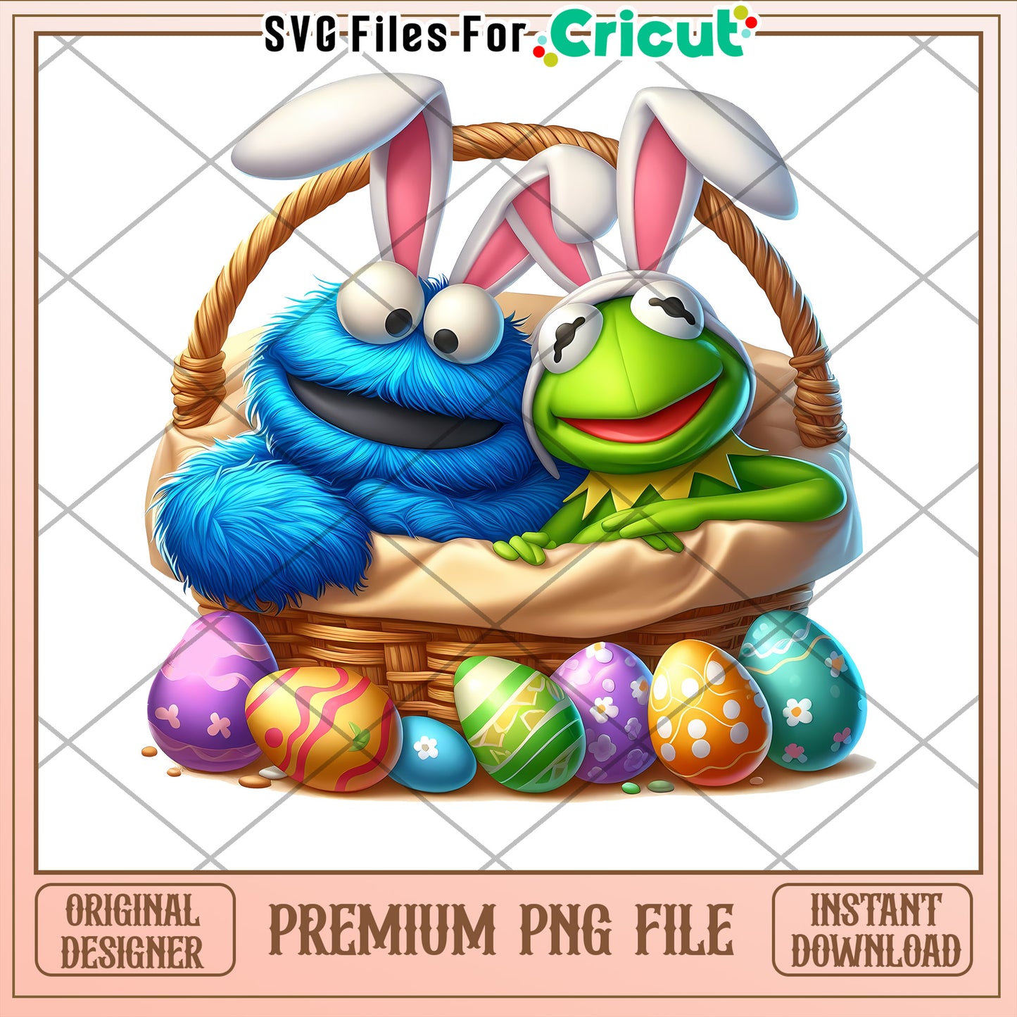 Easter Cookie Monster Kermit PNG