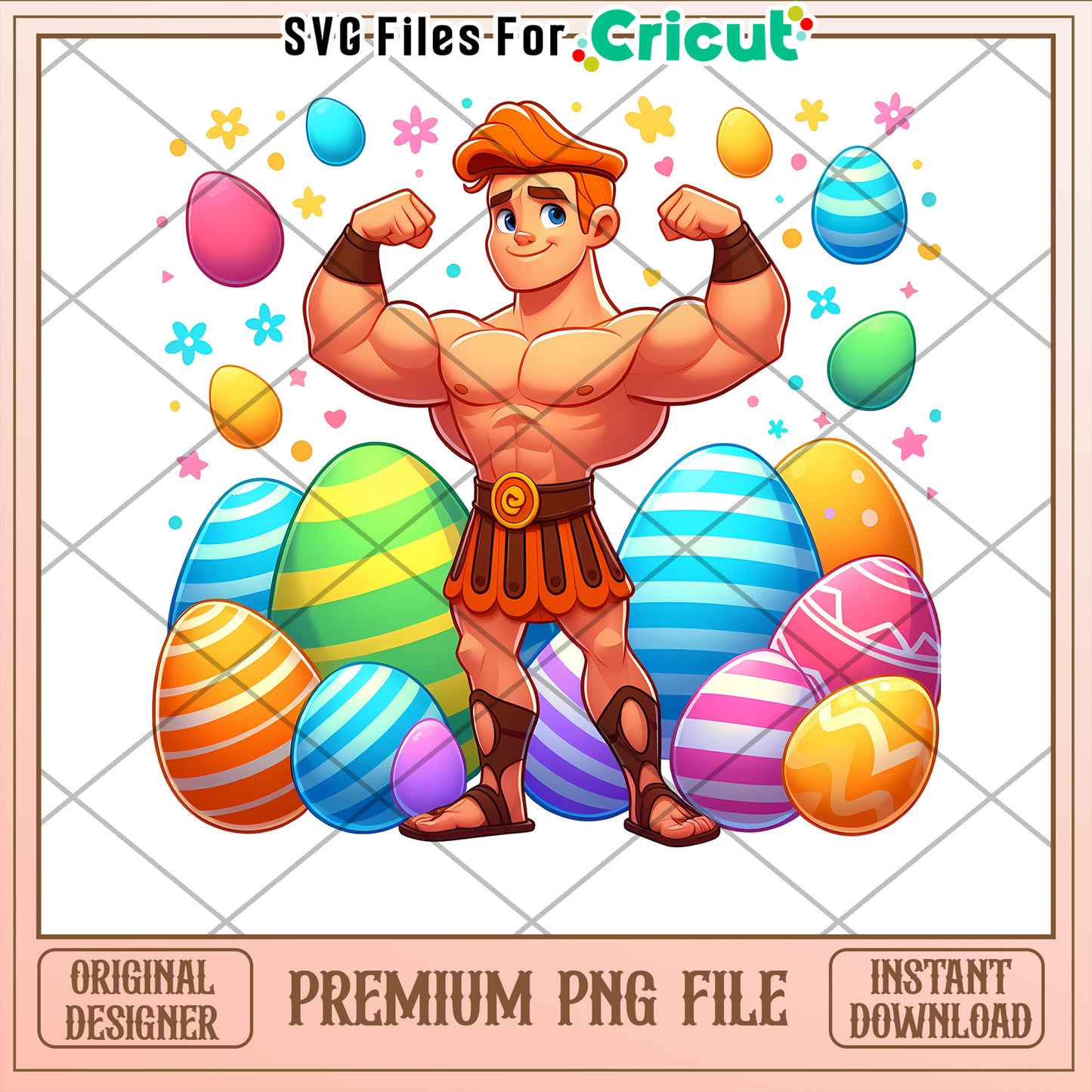 Easter Muscle Man PNG Instant Download