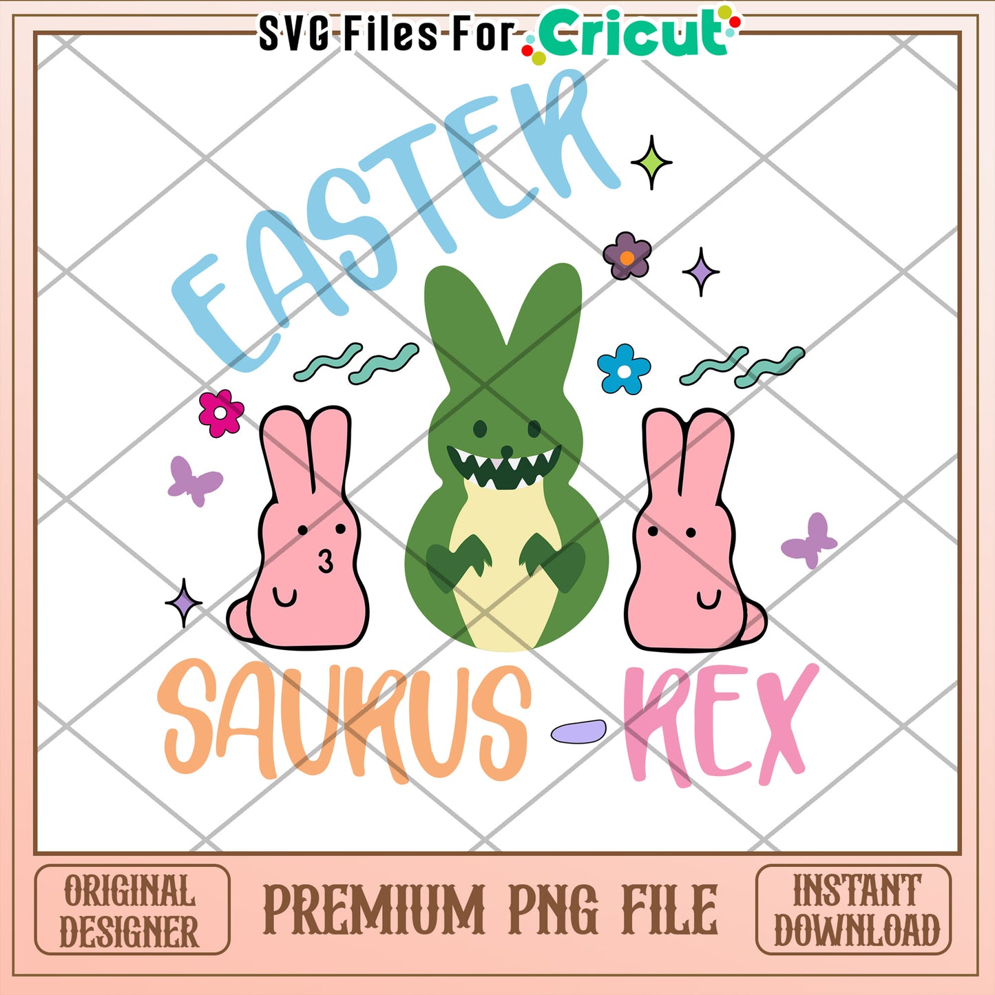 Easter Saurus Rex PNG Design