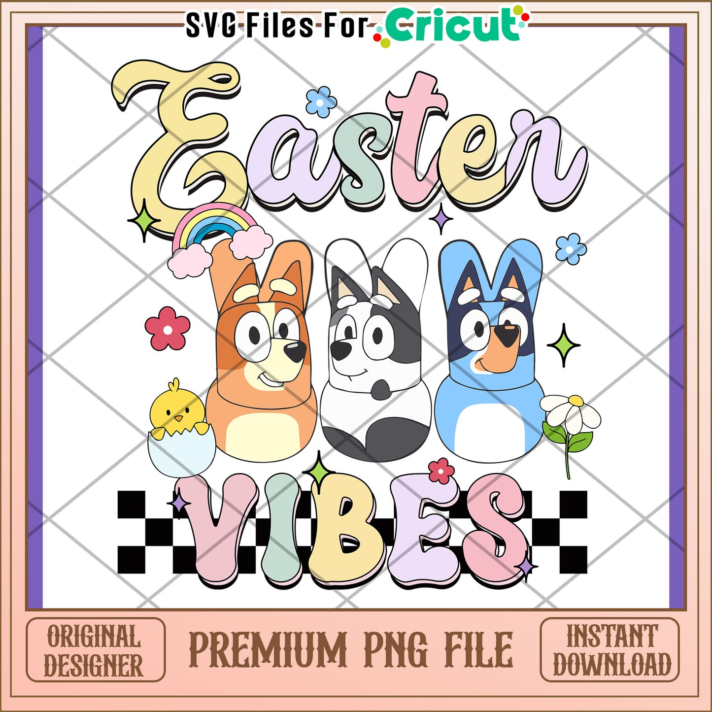 Easter Vibes PNG Design Cute Puppies