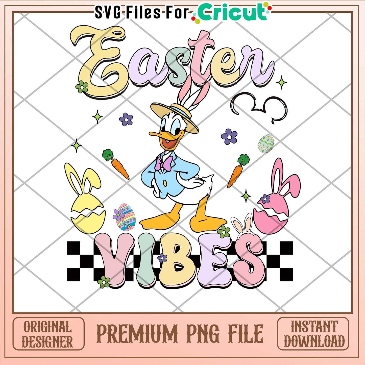 Easter Vibes PNG Donald Duck Design