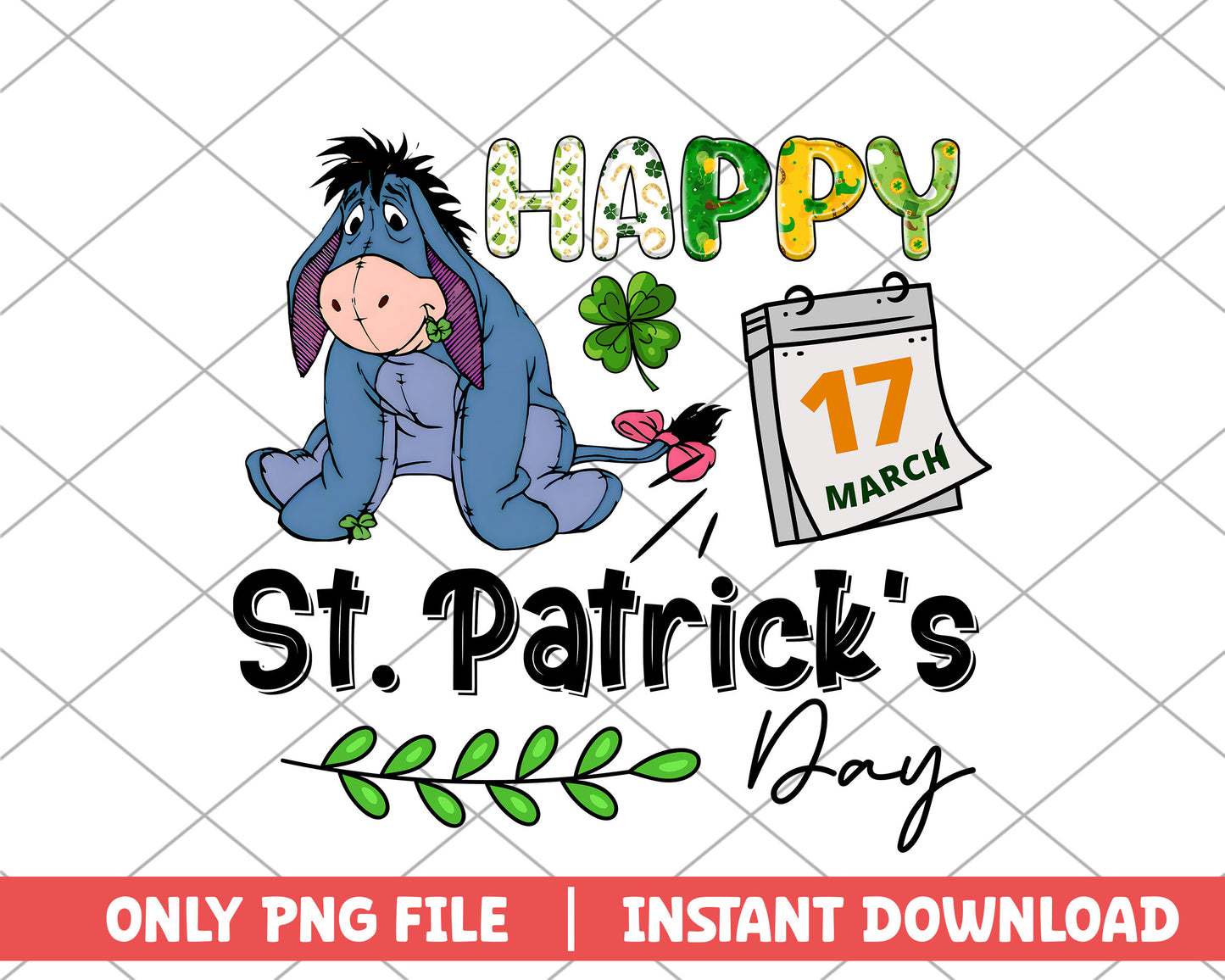 Eeyore happy st.patrick's day png