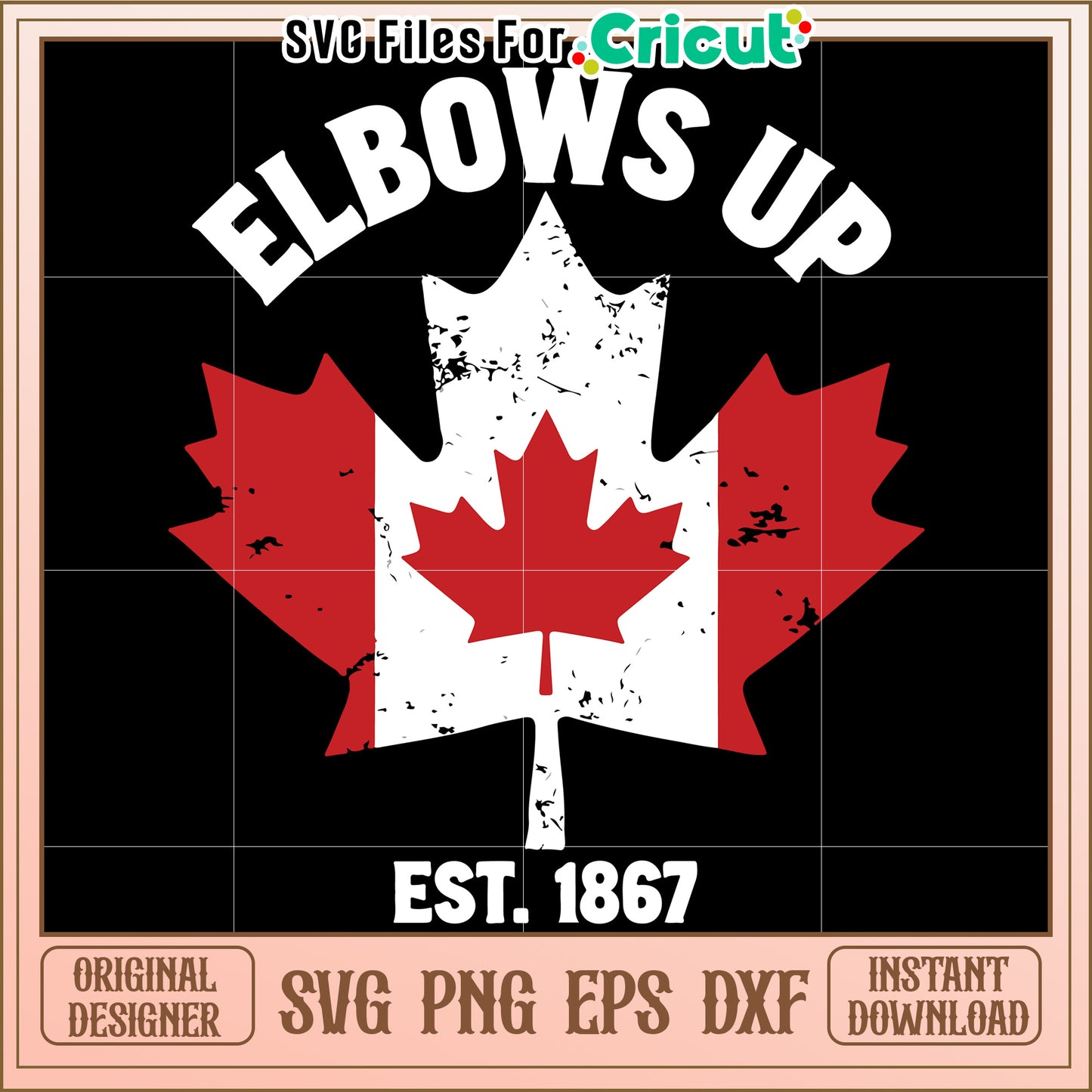 Elbows Up Canada design, perfect for patriotic celebrations