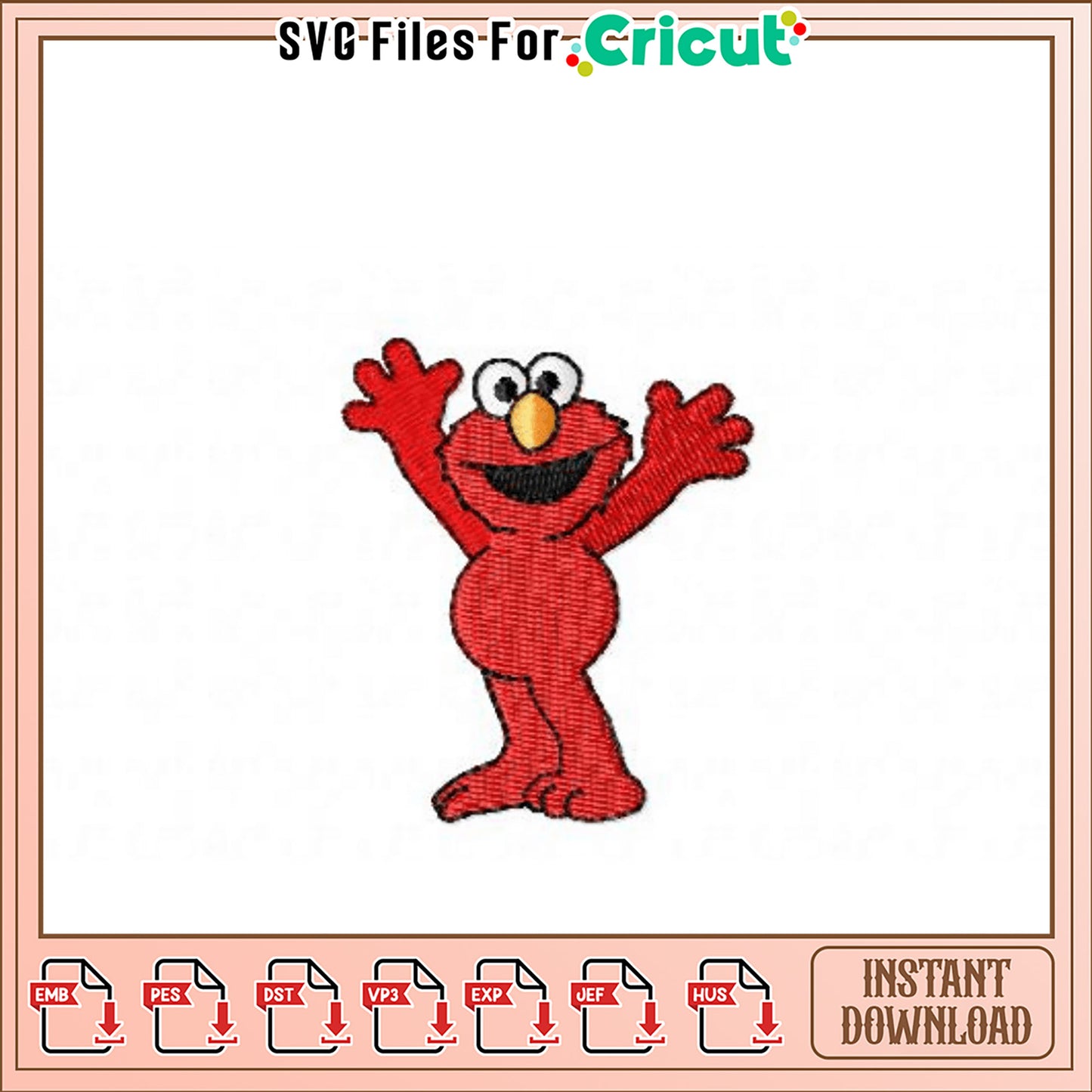 Elmo Embroidery Design Instant Download