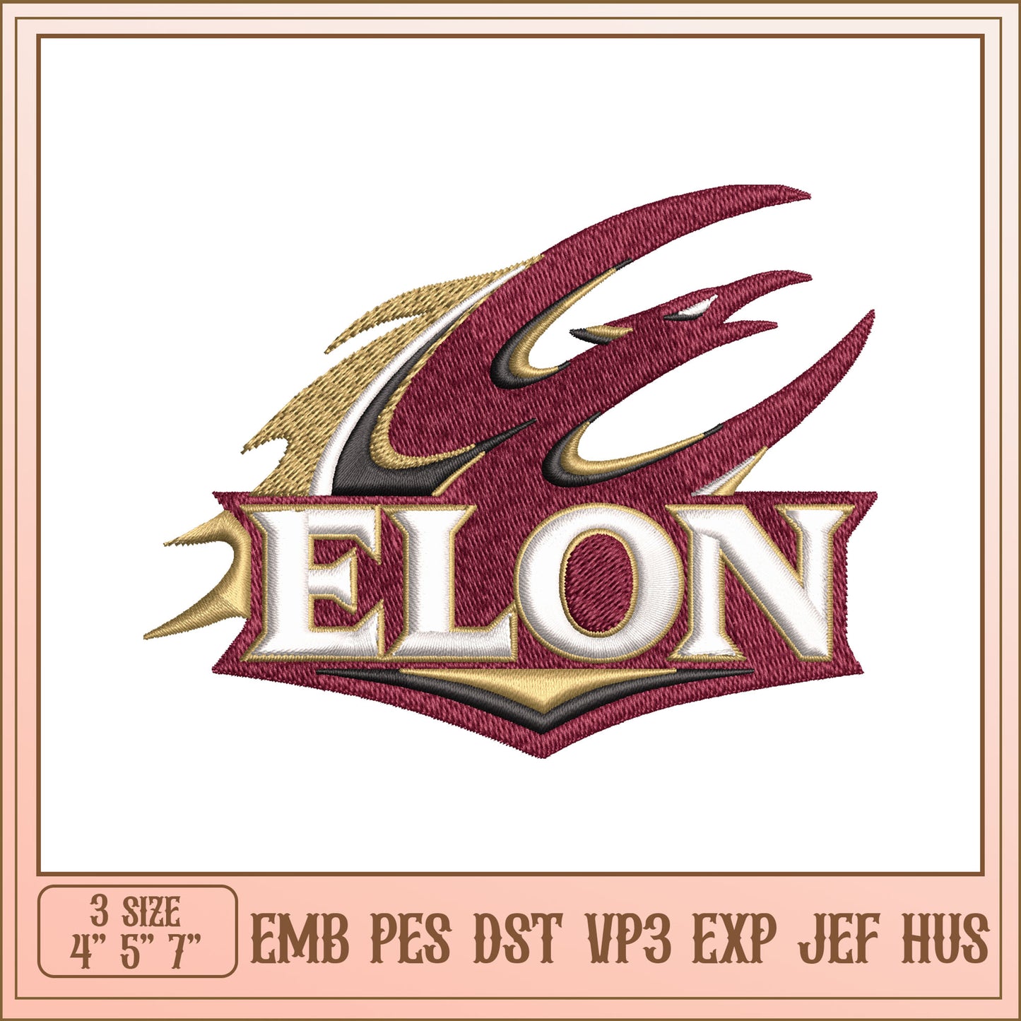 Elon Phoenix Embroidery Design
