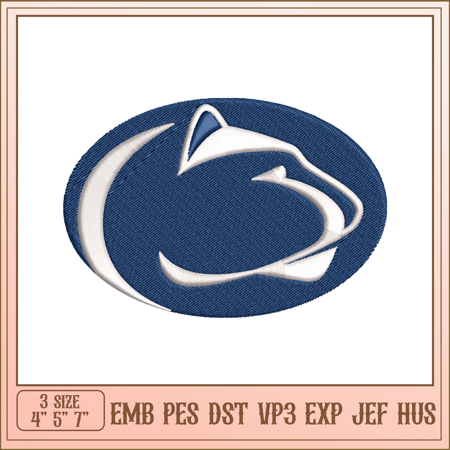 Embroidery Design Blue Cat Logo in Multiple Formats and Sizes