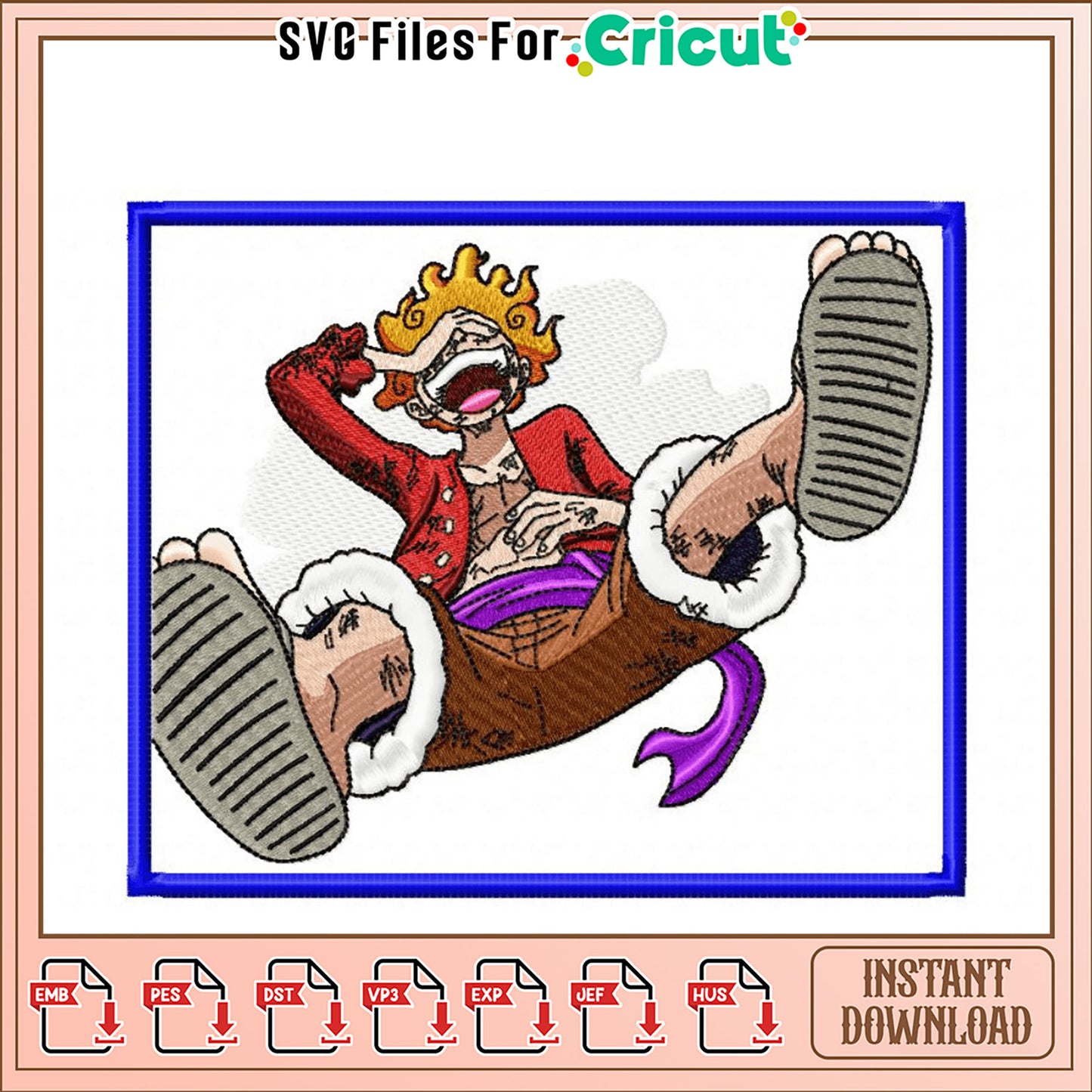 Embroidery Design Cartoon Character Instant Download File