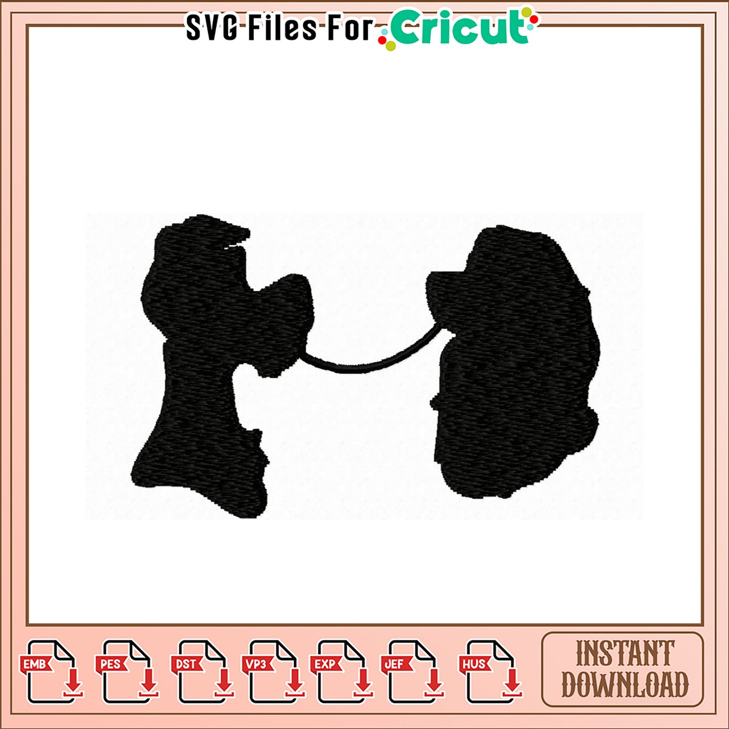 Embroidery Design Dog Silhouette Instant Download