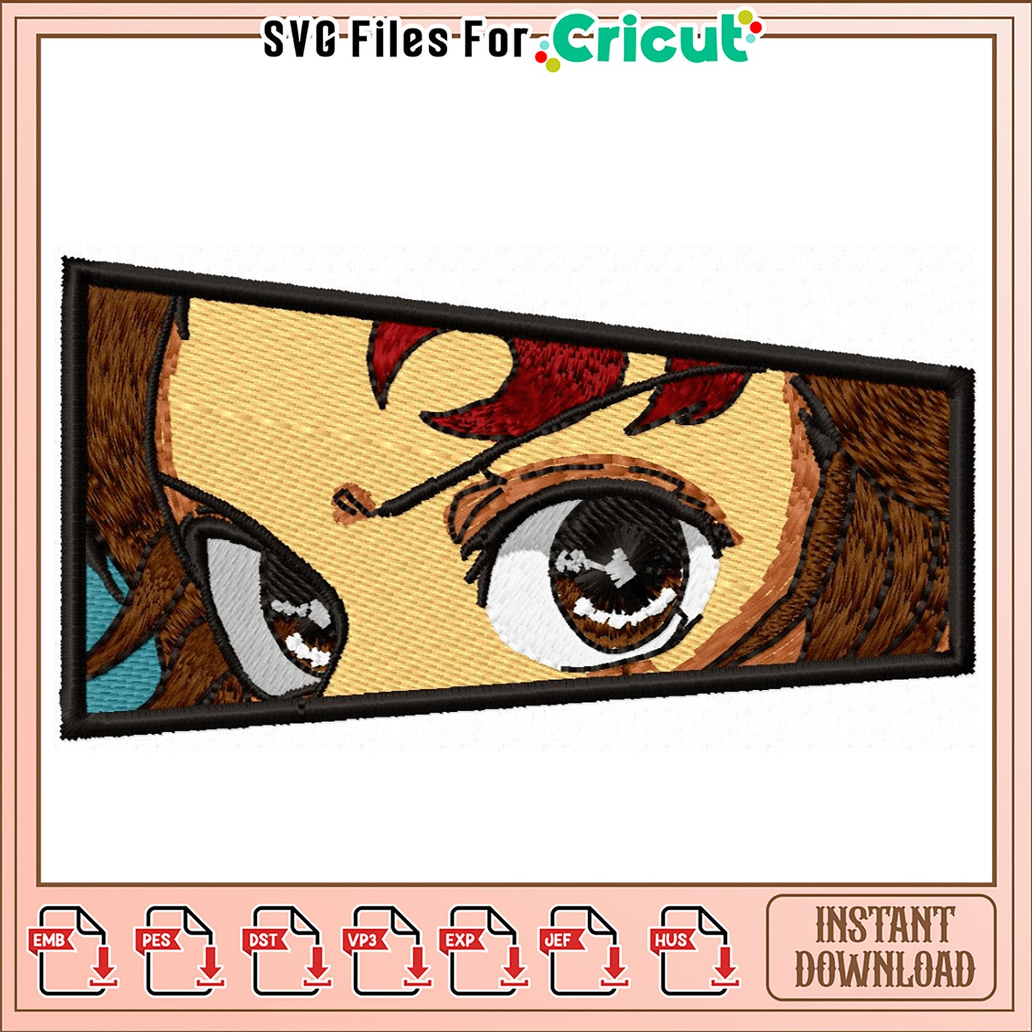 Embroidery Design Eye Catching Character Instant Download