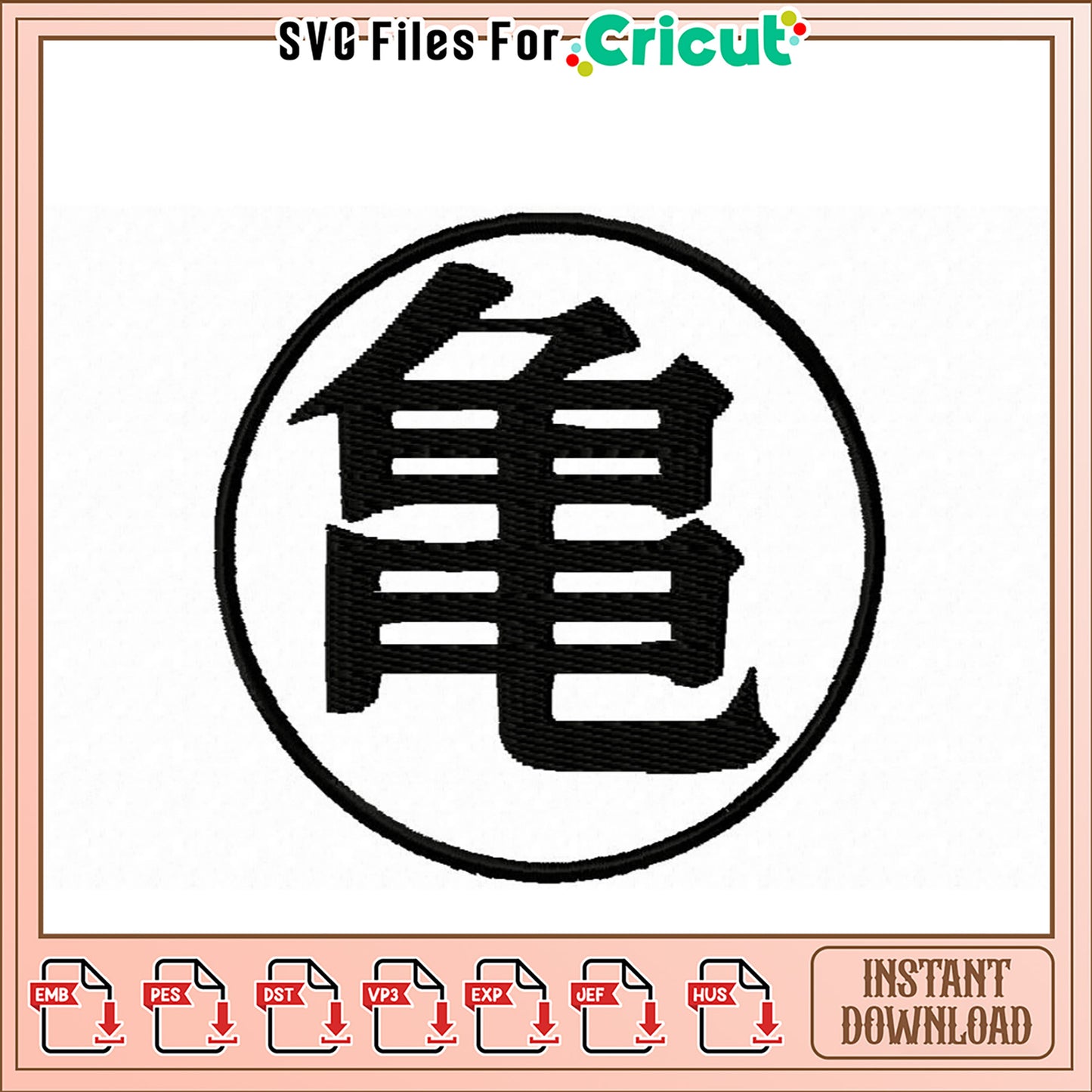 Embroidery Design Goku Symbol Instant Download