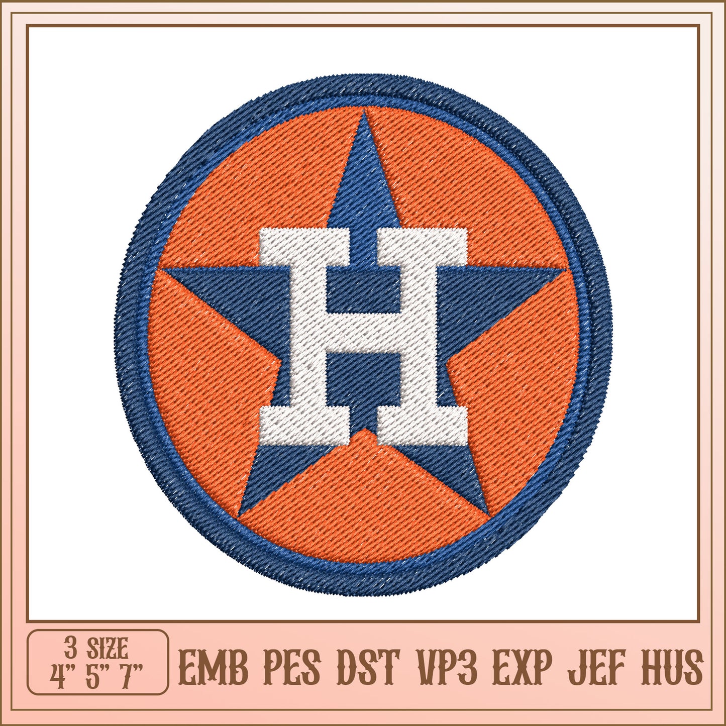 Embroidery Design Houston Astros Star H
