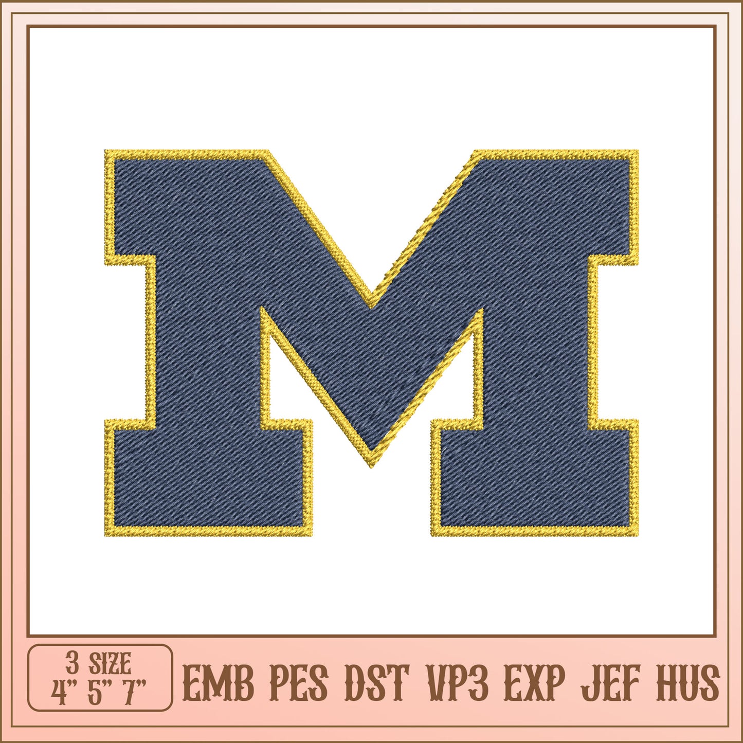 Embroidery Design Letter M