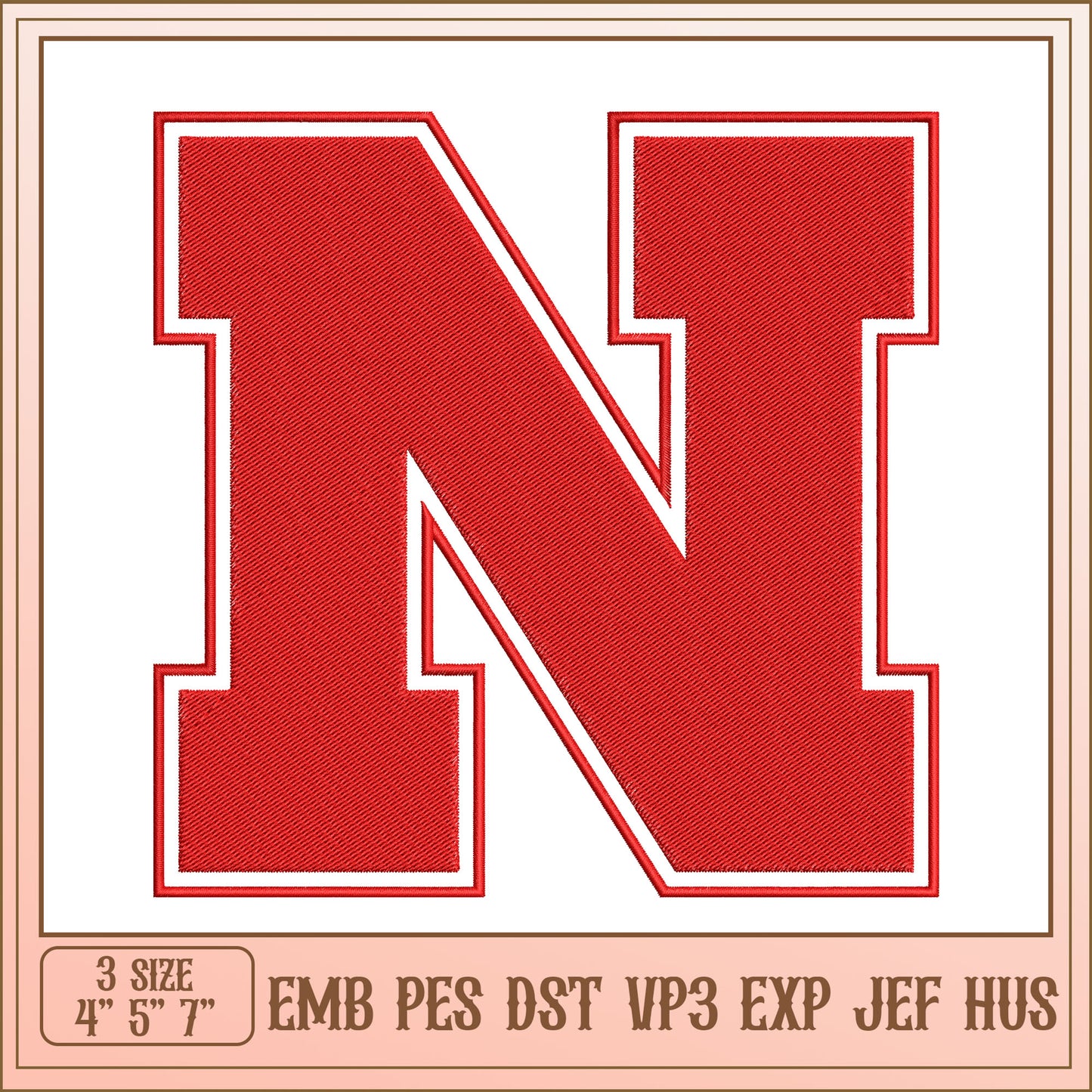 Embroidery Design Letter N