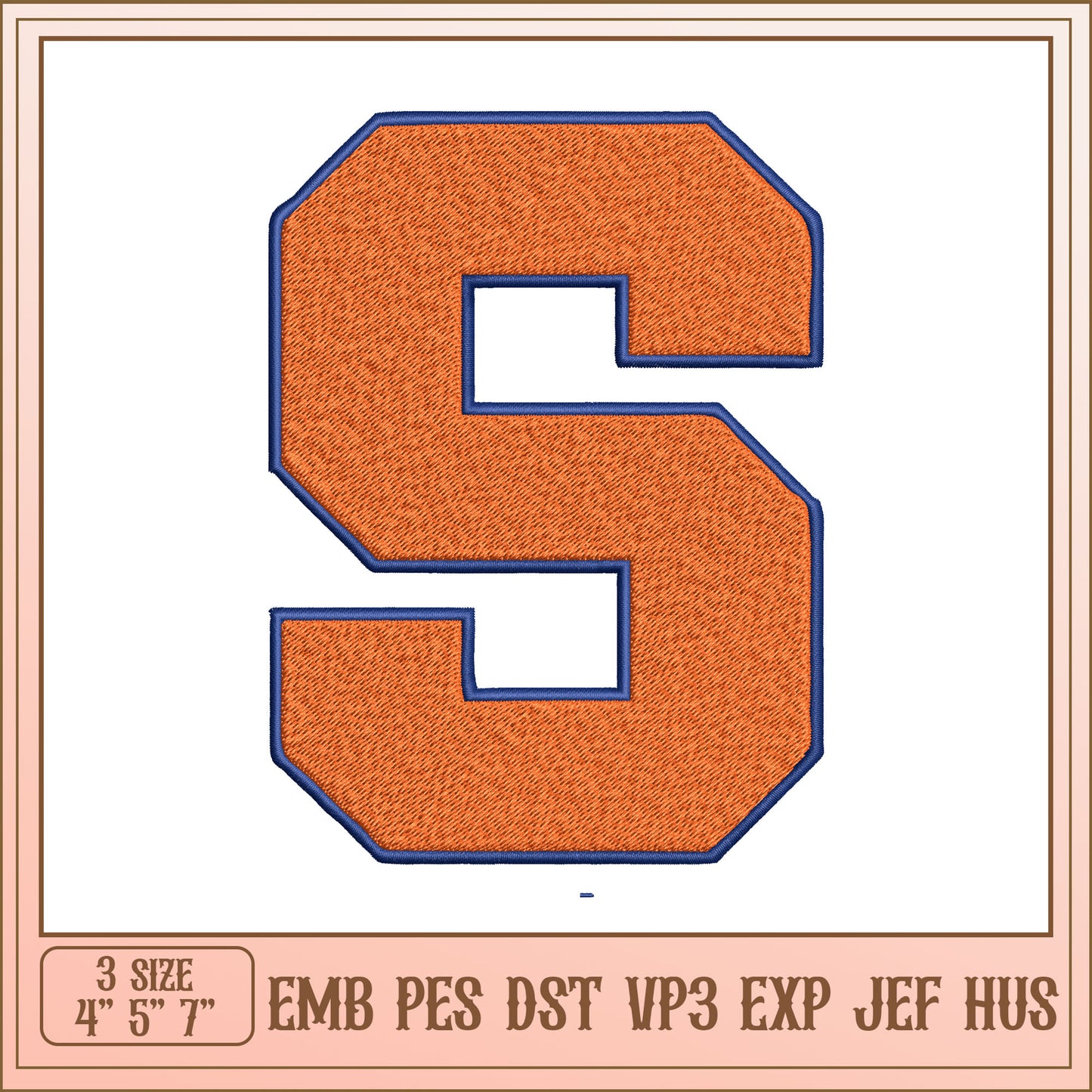 Embroidery Design Letter S