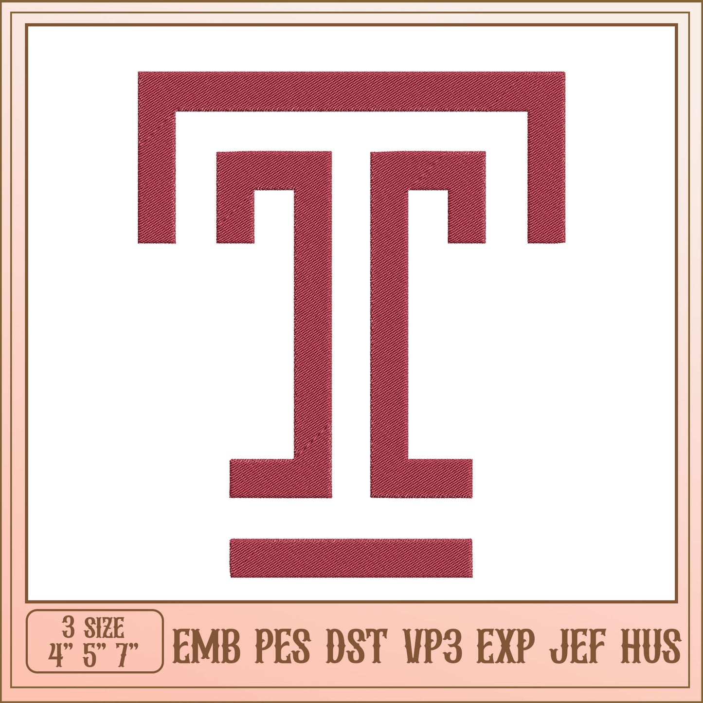 Embroidery Design Letter T