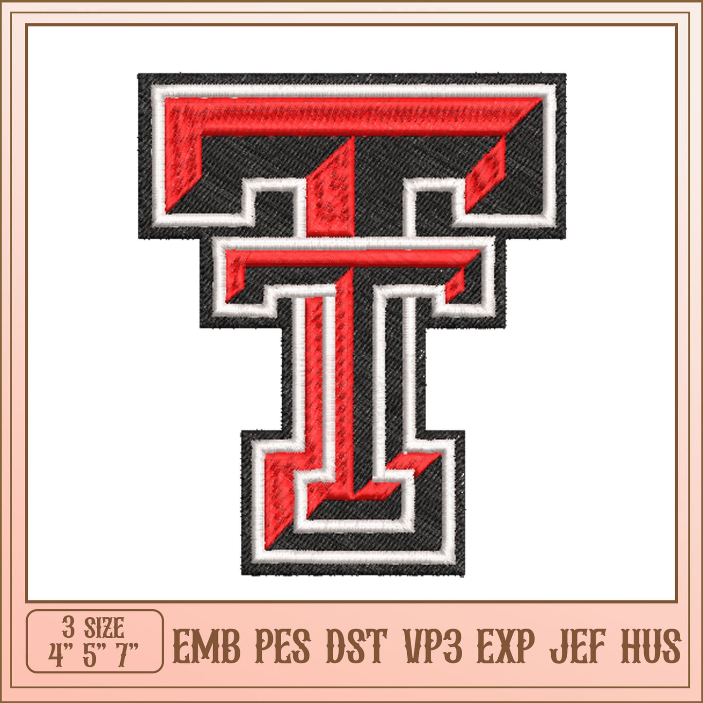 Embroidery Design Red & Black T