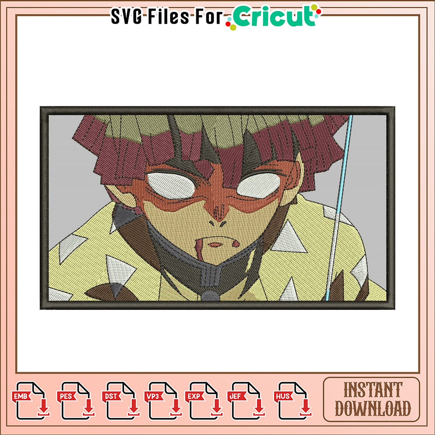 Embroidery Design Unique Anime Character Instant Download