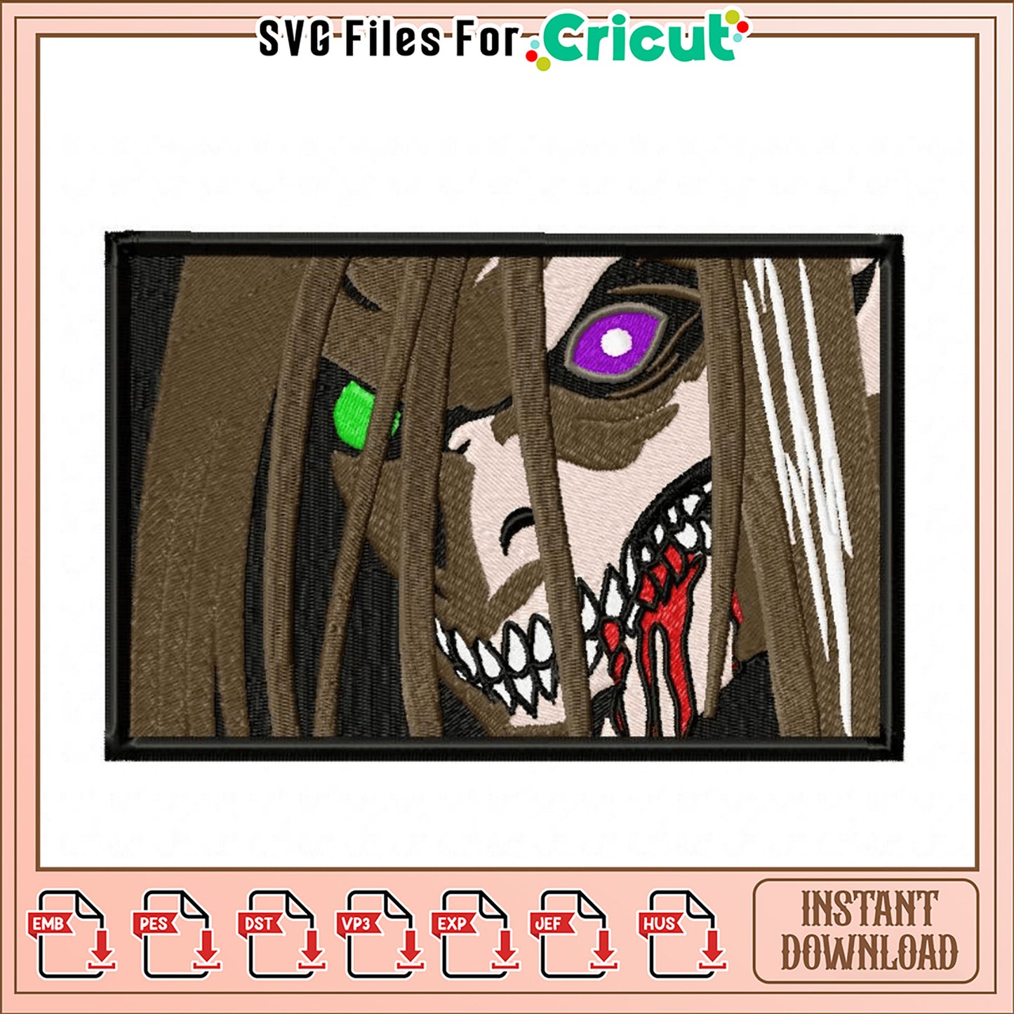 Embroidery Design for Unique Horror Character Art