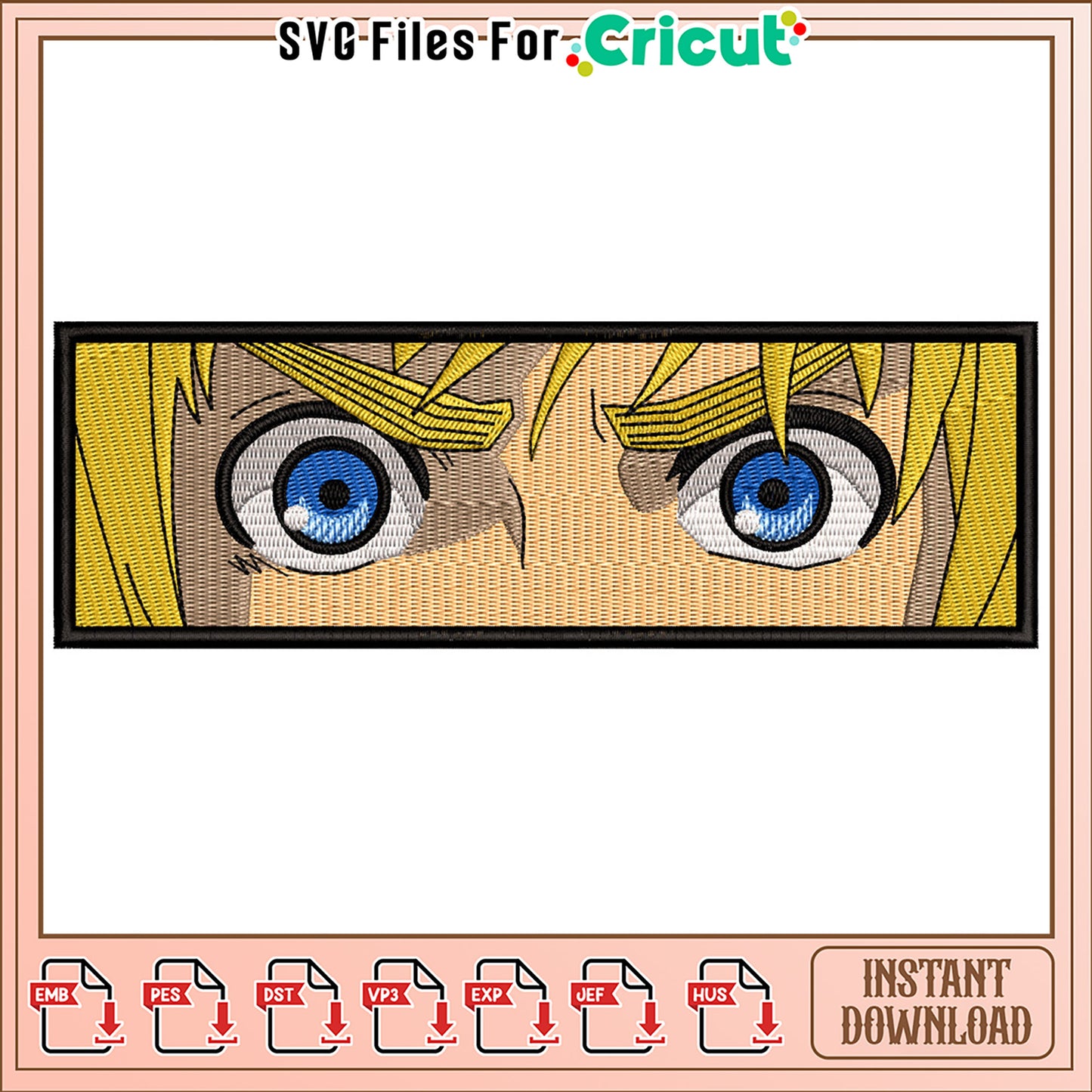 Embroidery Design of Cartoon Eyes for Creative Projects
