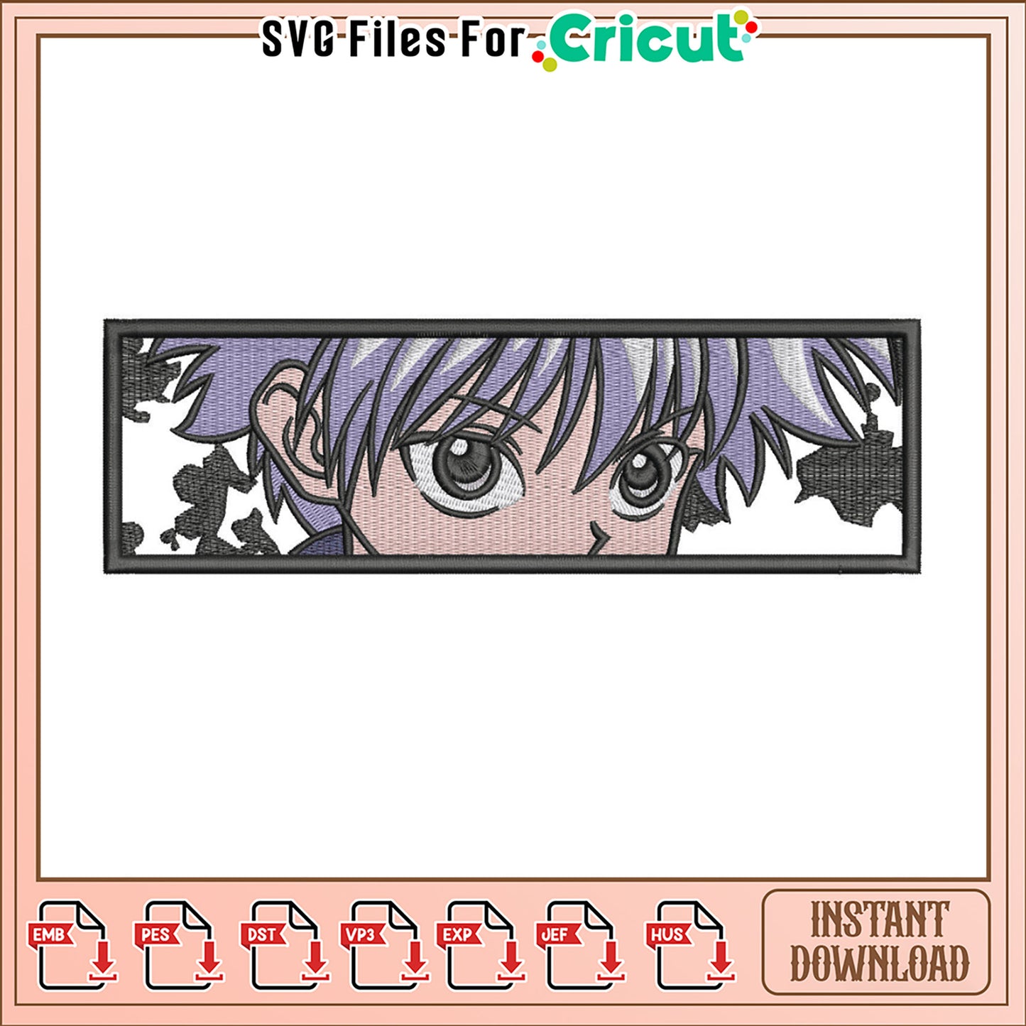 Embroidery Design of Unique Character Portrait 40x10cm