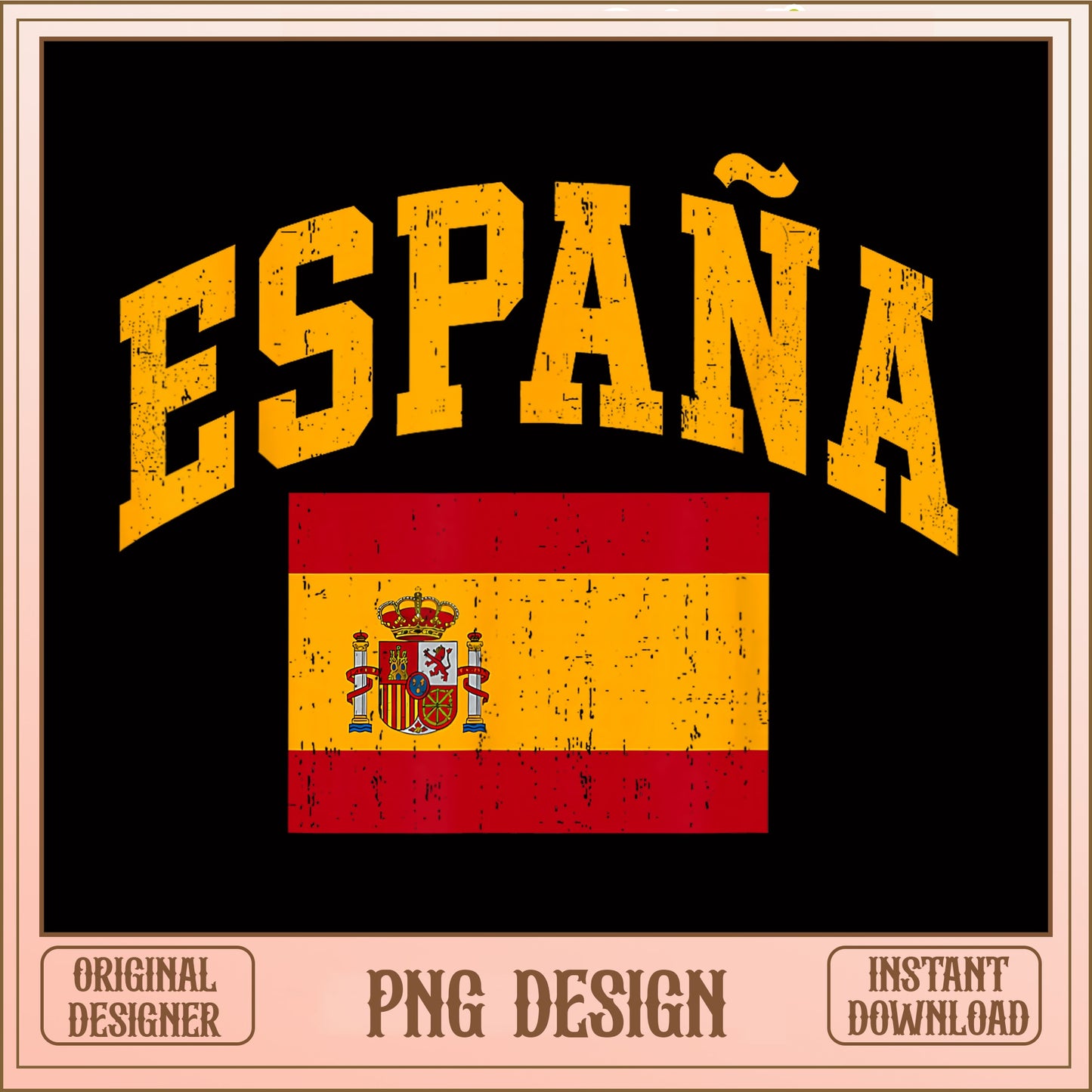 Espana Vintage Spain Flag PNG, Spain Soccer PNG, Spanish PNG