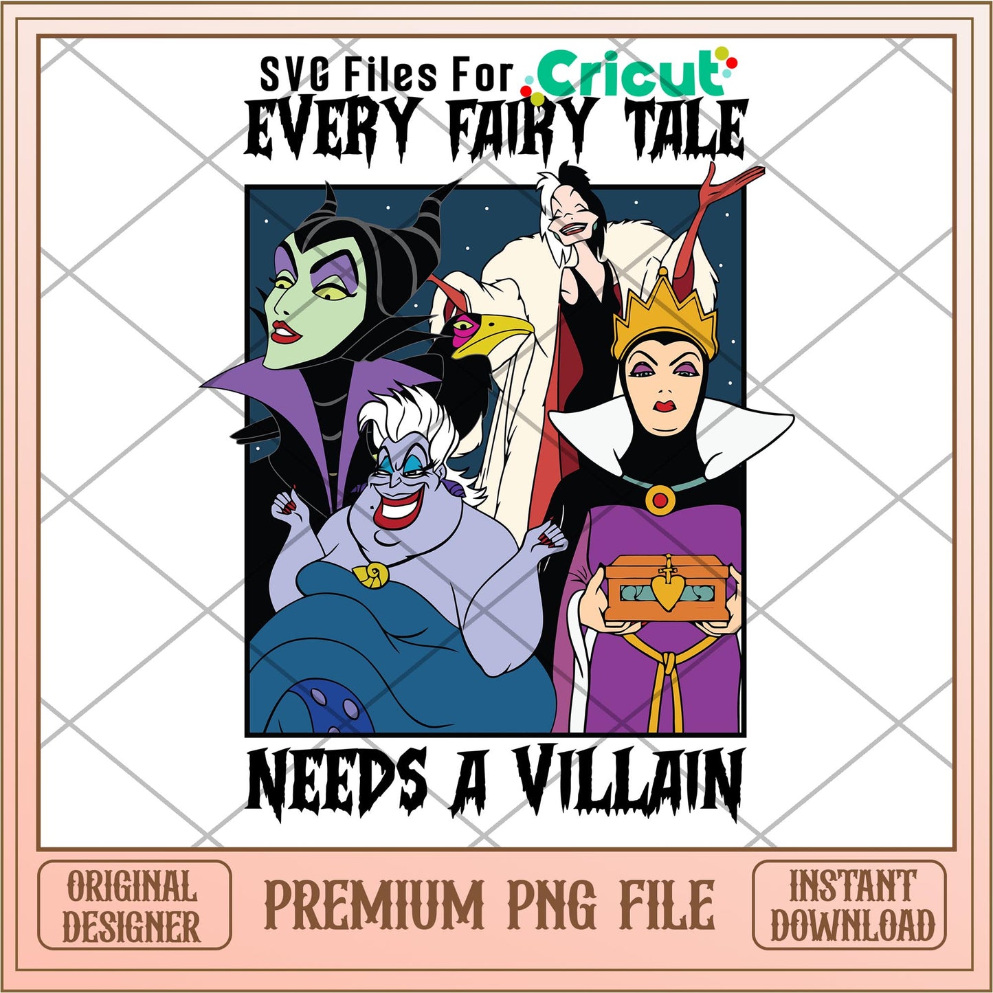 Every fairy tale needs a Villain png, Disney characters png, Digital Download