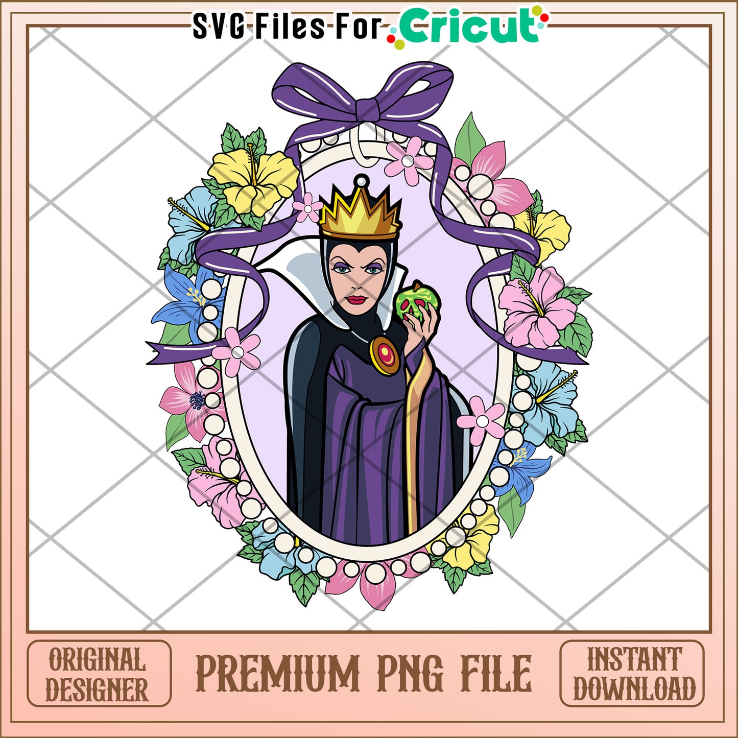 Evil Queen PNG Floral Frame