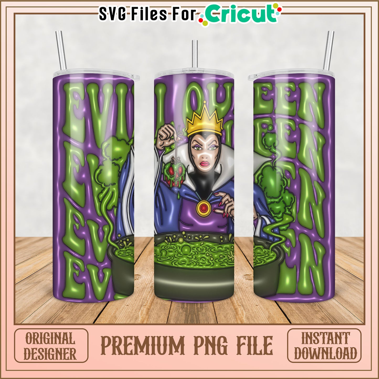 Evil Queen Tumbler PNG Sublimation