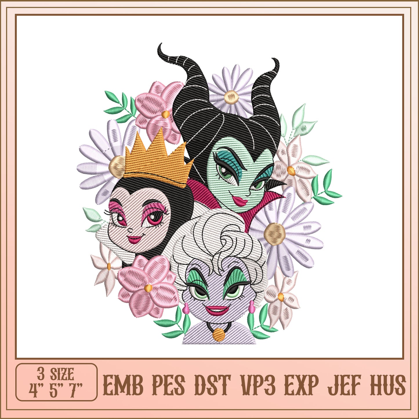 Evil Queens Embroidery Design for Home Decor and Gifts