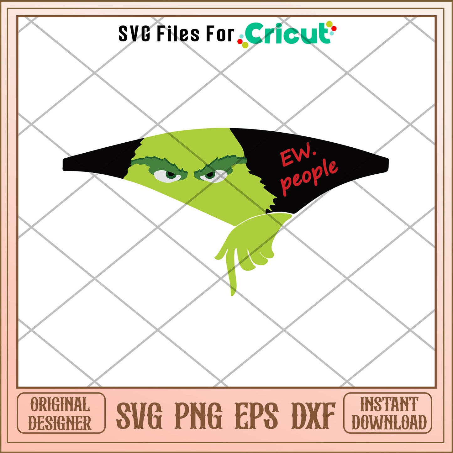 Ew people grinch face svg, the grinch stole christmas cartoon svg
