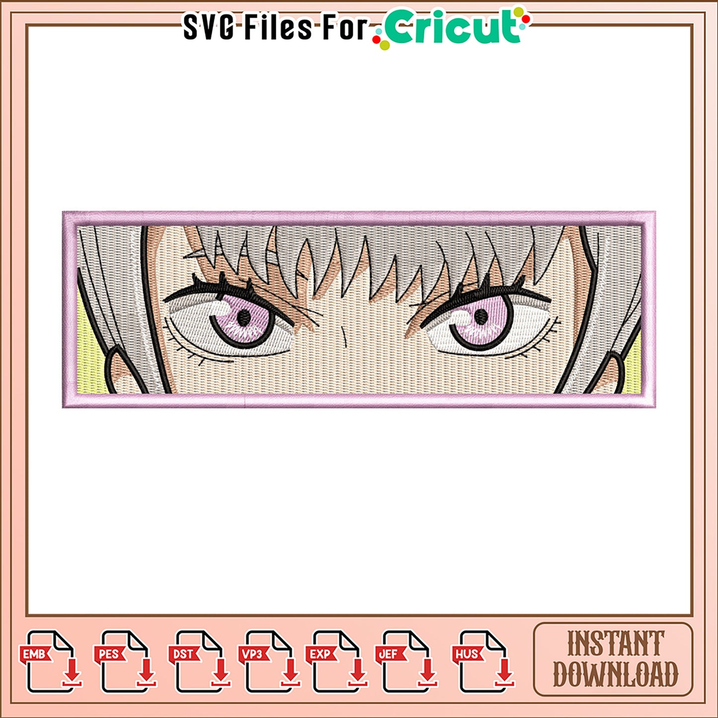 Eyes Embroidery Design Instant Download for Crafting