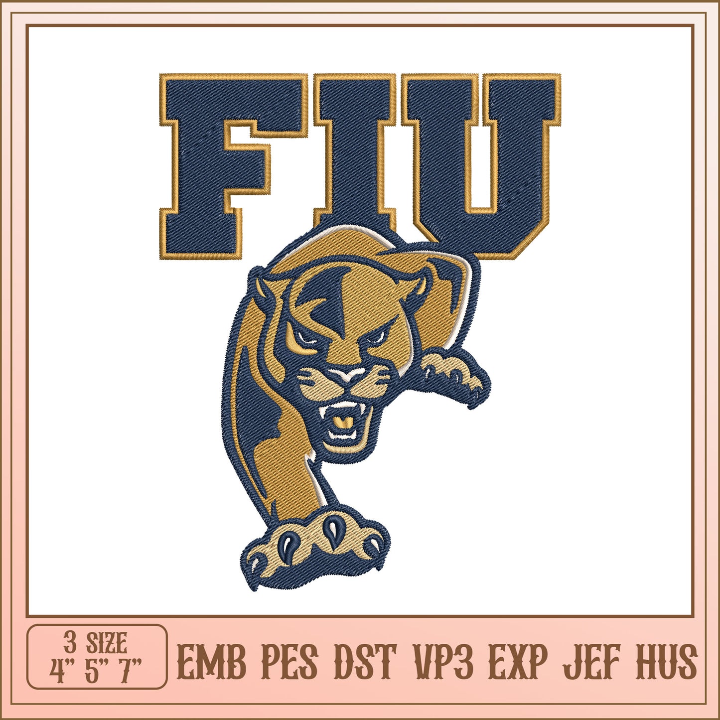 FIU Panther Embroidery Design