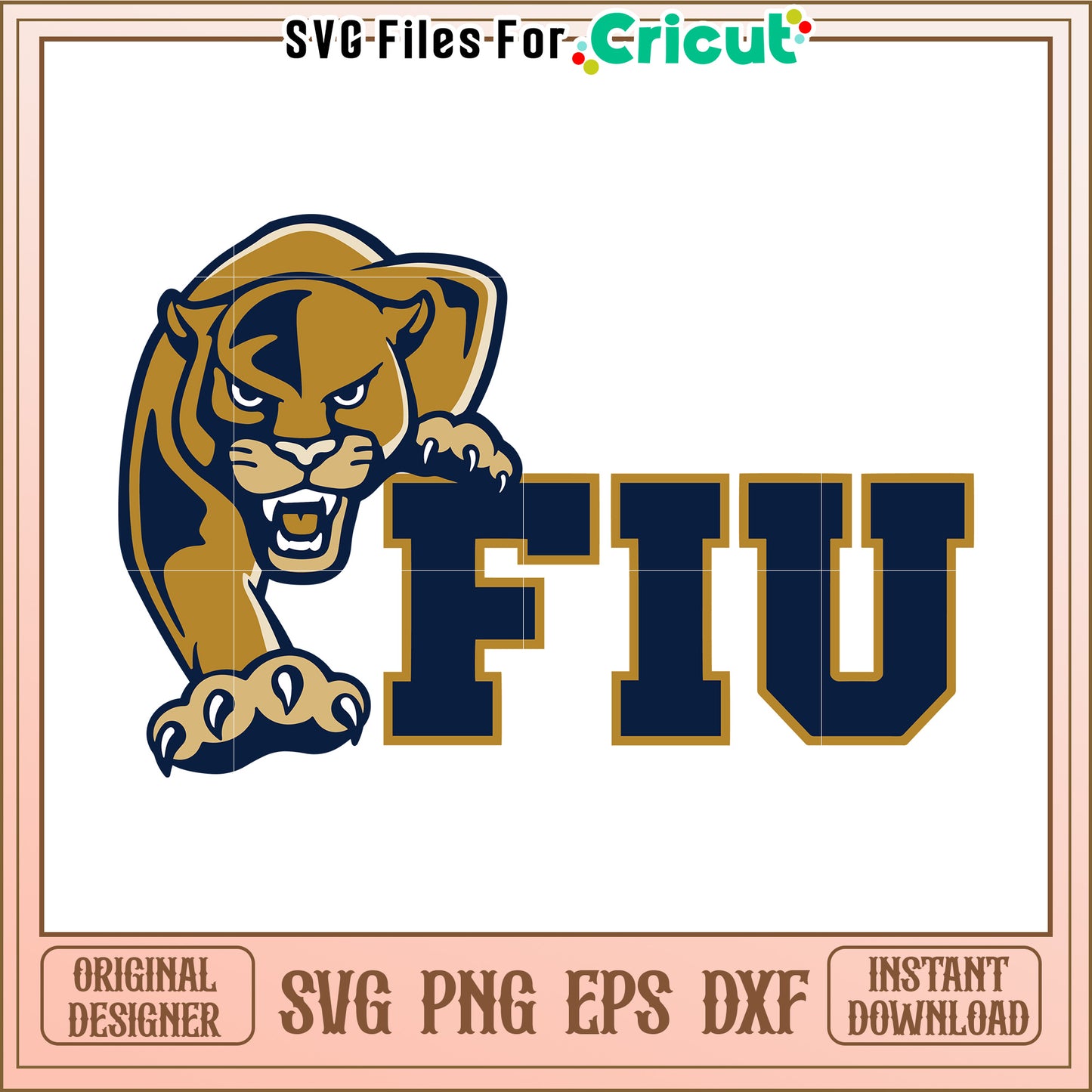 FIU Panther SVG Cut File for Cricut, Perfect for Team Spirit Projects