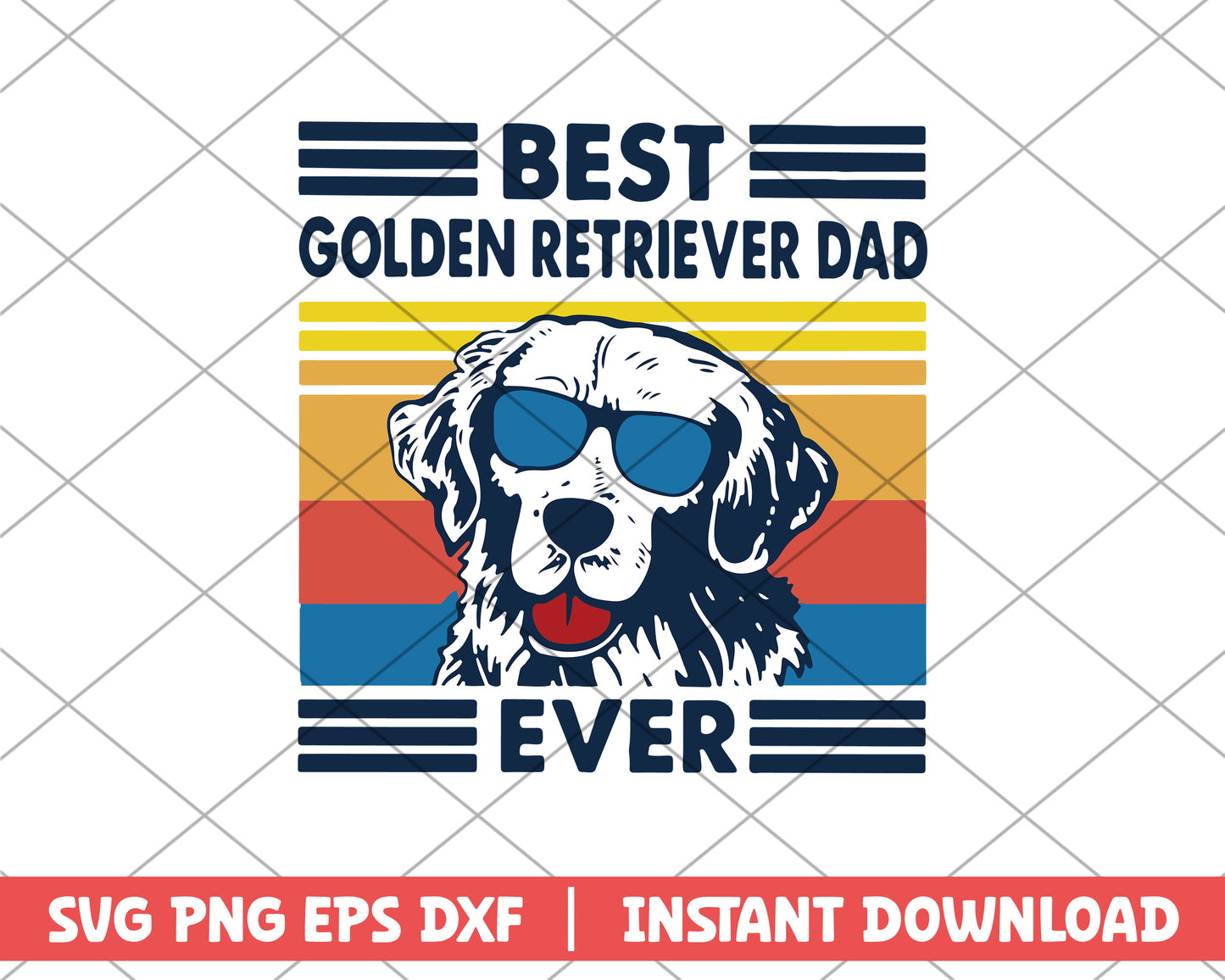 Best Golden Retriever Dad Ever svg