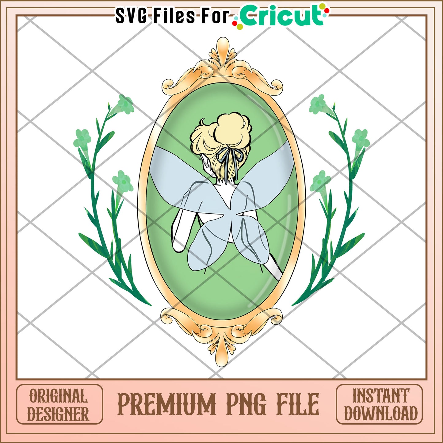 Fairy PNG Image Ornate Frame, Instant Download