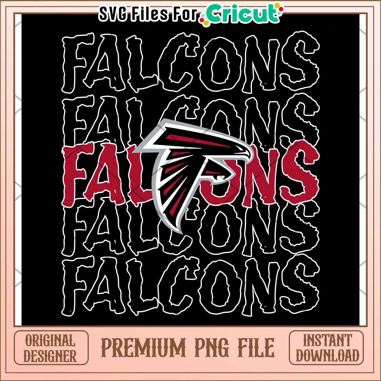 Falcons team spirit design for crafts, perfect for Cricut users