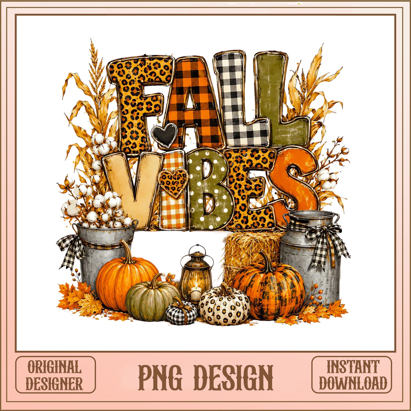 Fall Vibes PNG Sublimation Design, Pumpkin Fall PNG, Autumn PNG