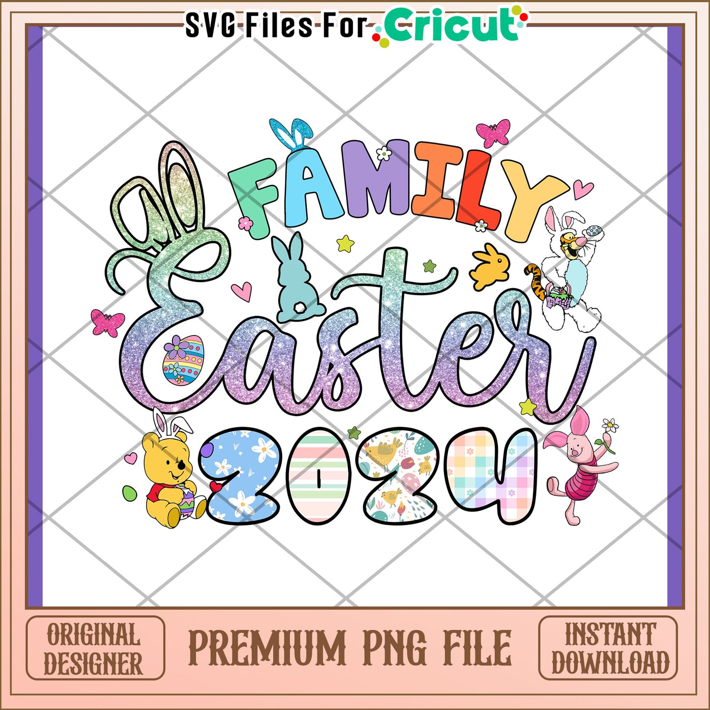 Family Easter 2024 PNG Design