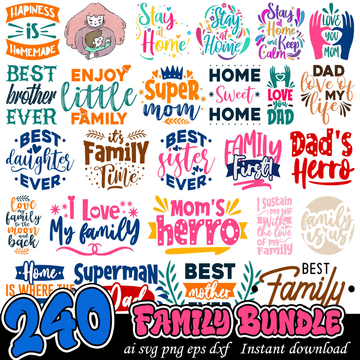 Family Bundle, Family svg bundle, Family quotes bundle – svg files for ...