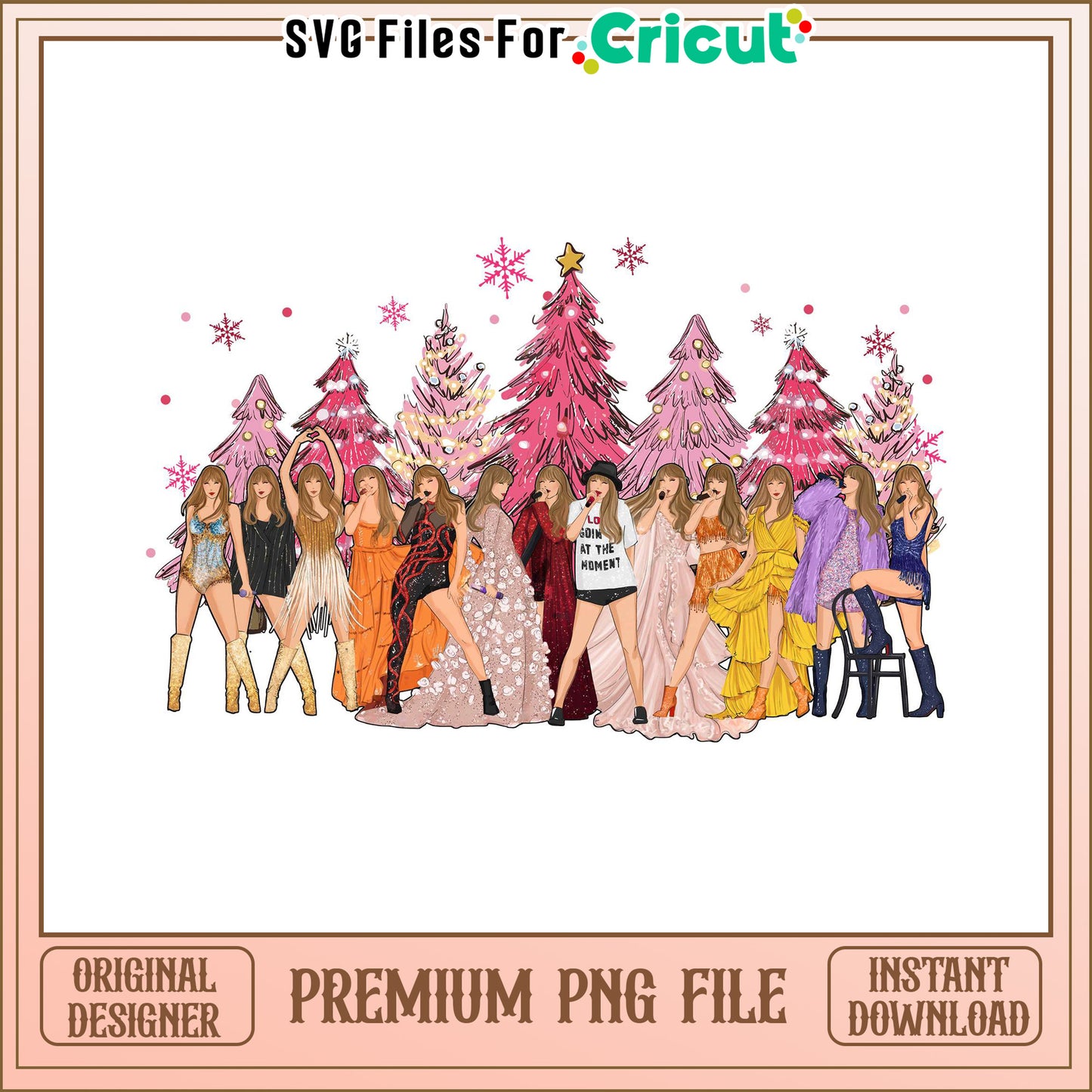 Fashionable PNG characters for DIY projects, stylish elements for Cricut