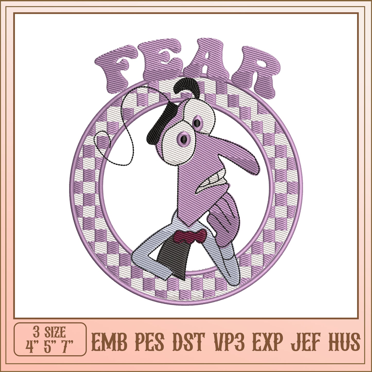 Fear Embroidery Design - 3 Sizes