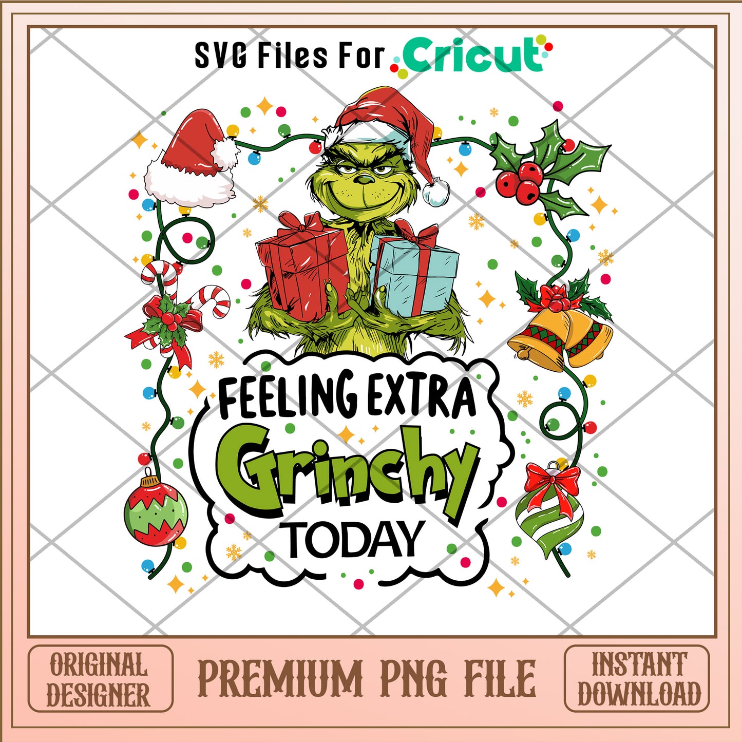 Feeling extra Grinchy today png, the Grinch png, christmas png