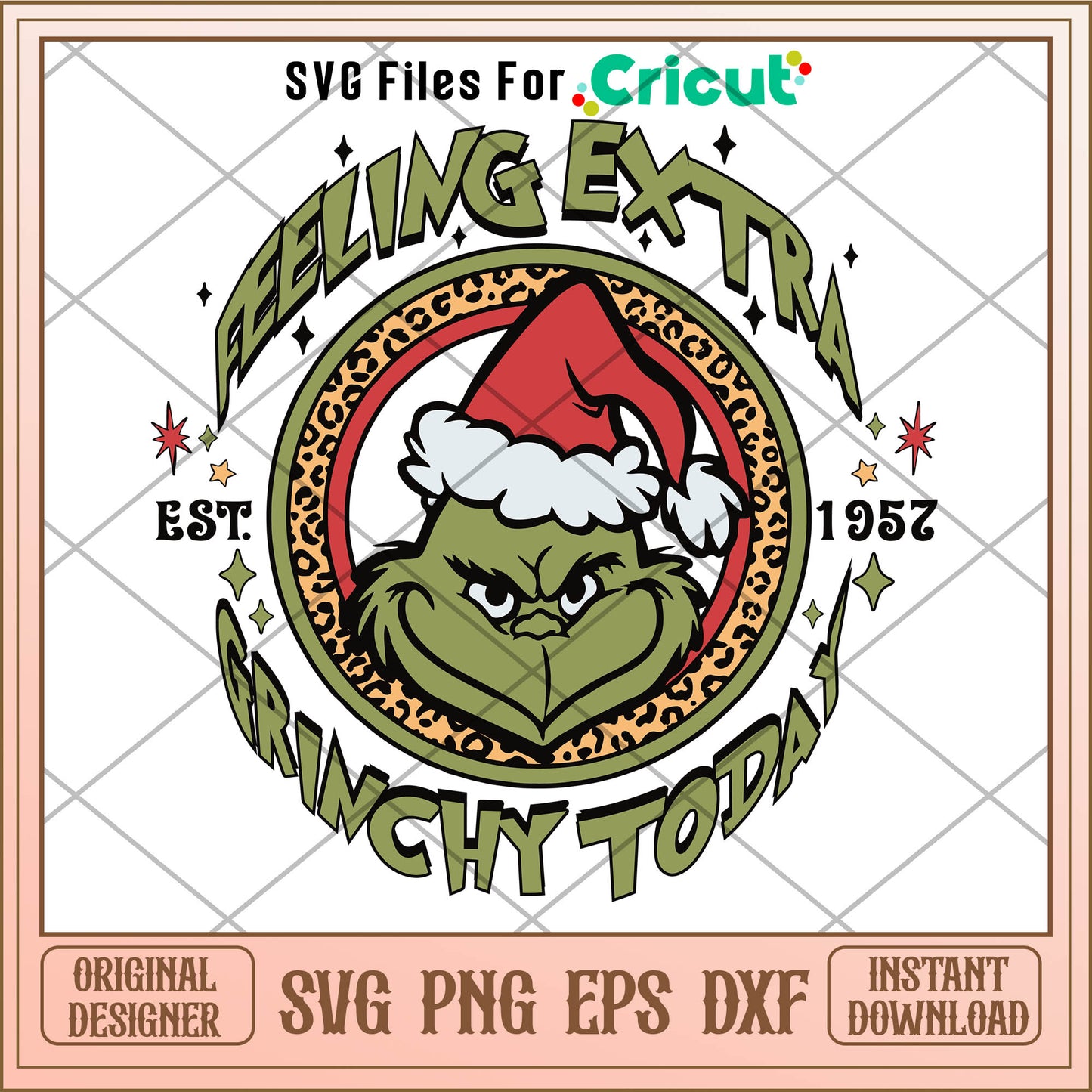 Feeling extra grinchy today est 1952 svg, funny grinch lines svg