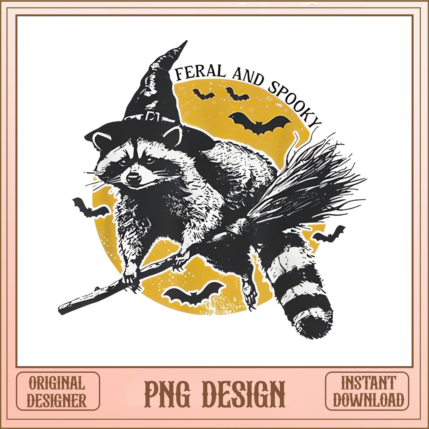 Feral And Spooky Raccoon Halloween PNG, Witch Raccoon PNG, Halloween PNG